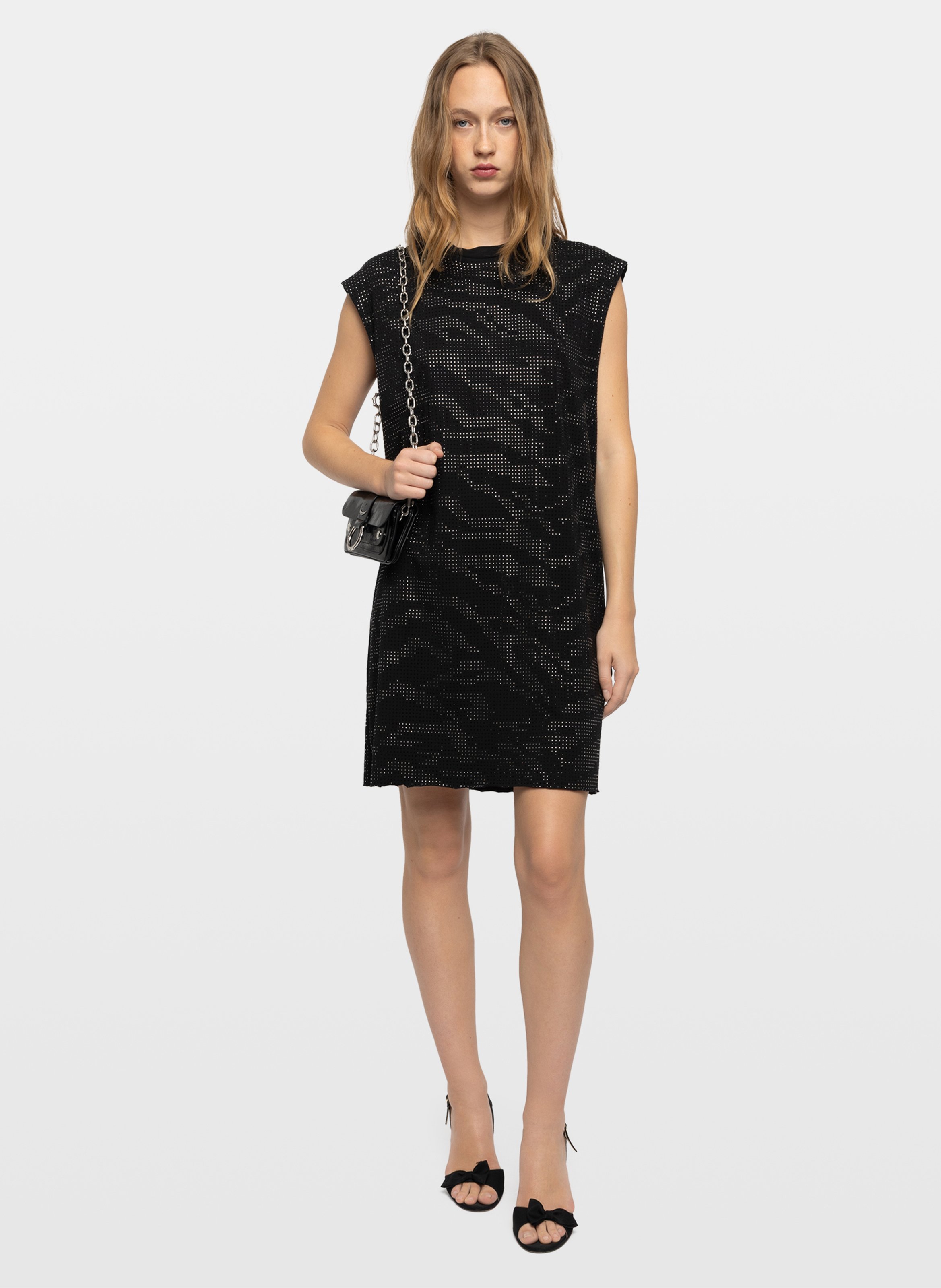 Korte jurk met strass en dierenprint ZADIG&VOLTAIRE Zwart