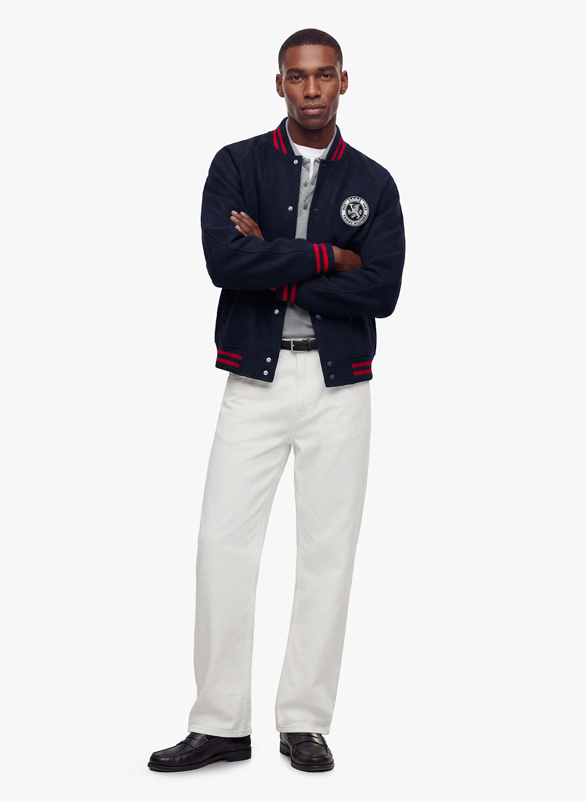Polo droit en coton bio mélangé TOMMY HILFIGER Gris