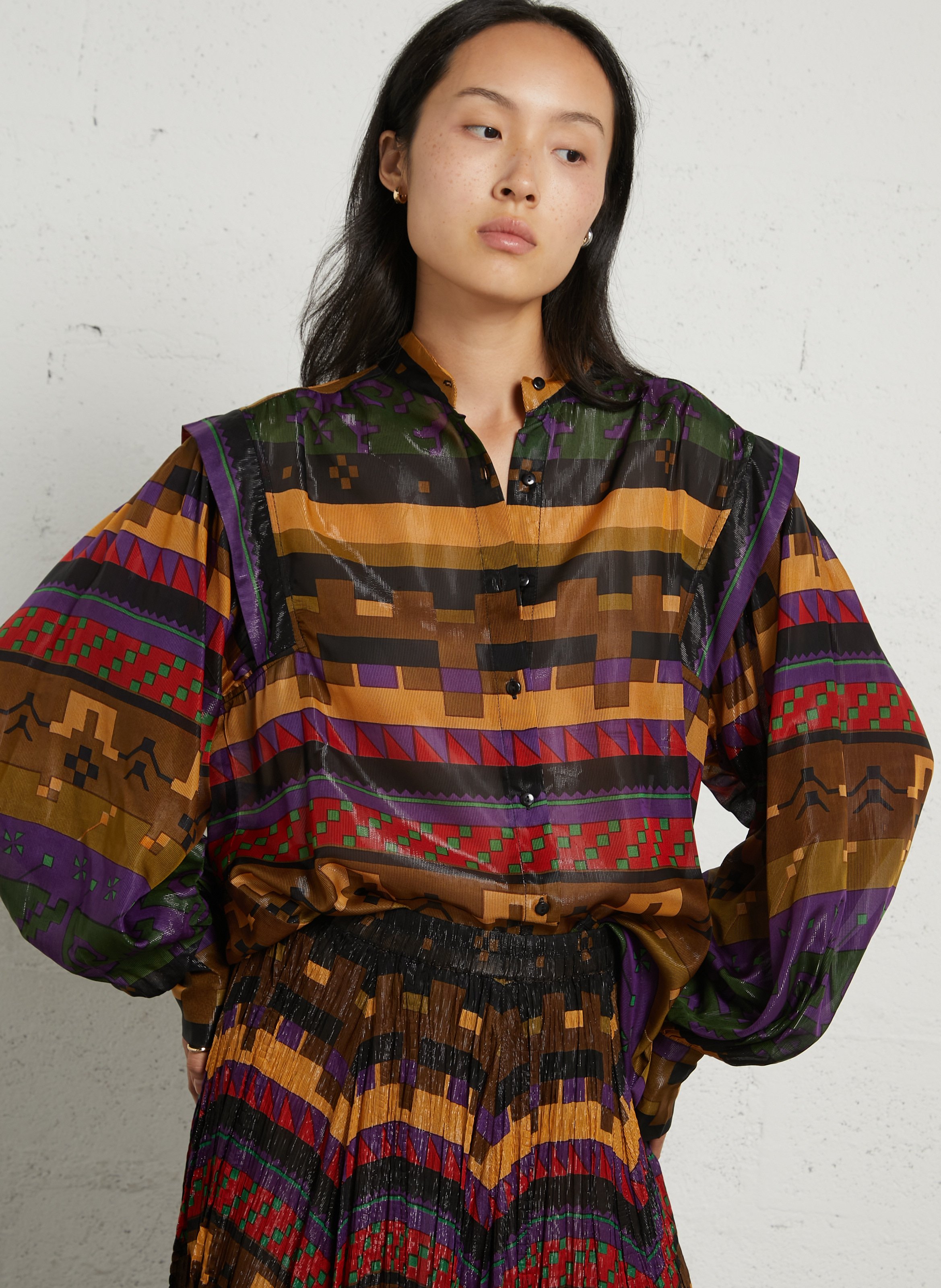 Weite Bluse mit Print MES DEMOISELLES Mehrfarbig