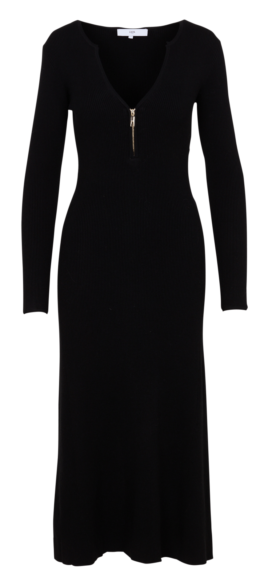 Long ribbed bodycon dress ZAPA Black