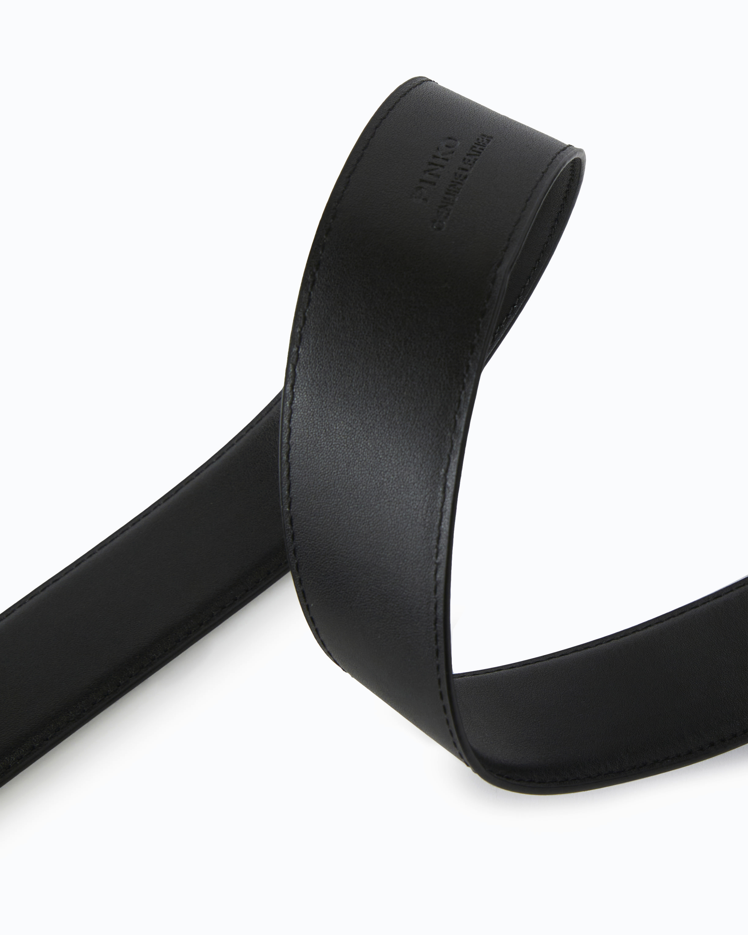 Ceinture large love birds en cuir 4cm PINKO Noir