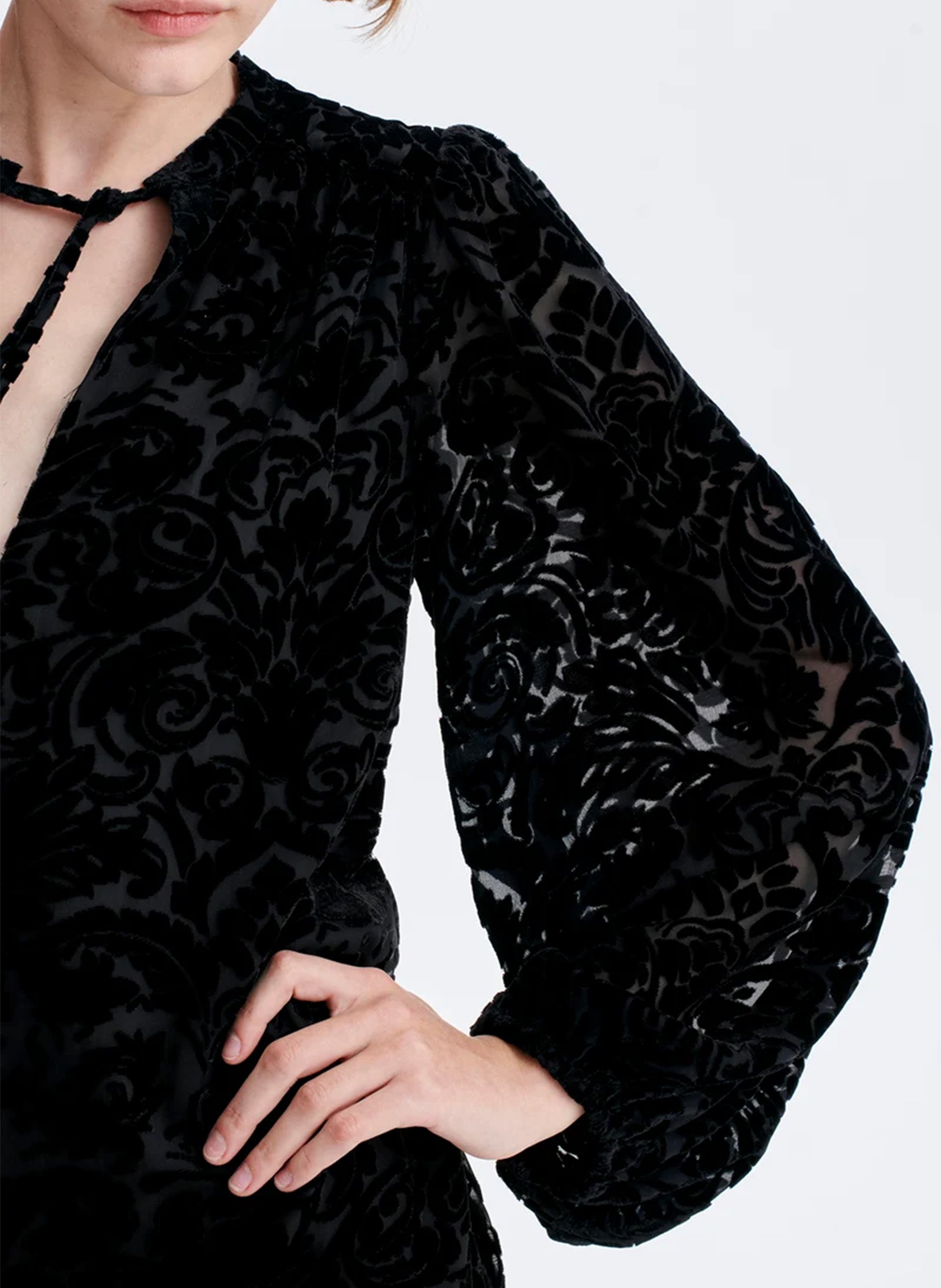 Short flared dress in jacquard velvet VANESSA BRUNO Black