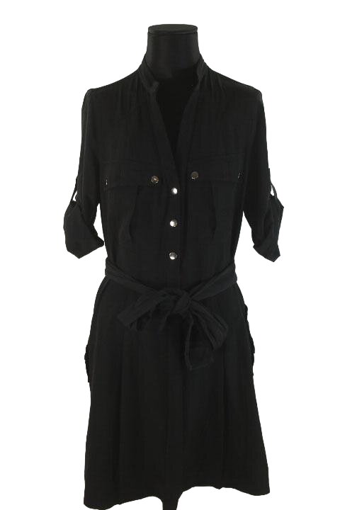 Robe Fourreau Diane Von Furstenberg - Soie Noire Imprimé Palmier - Taille 4