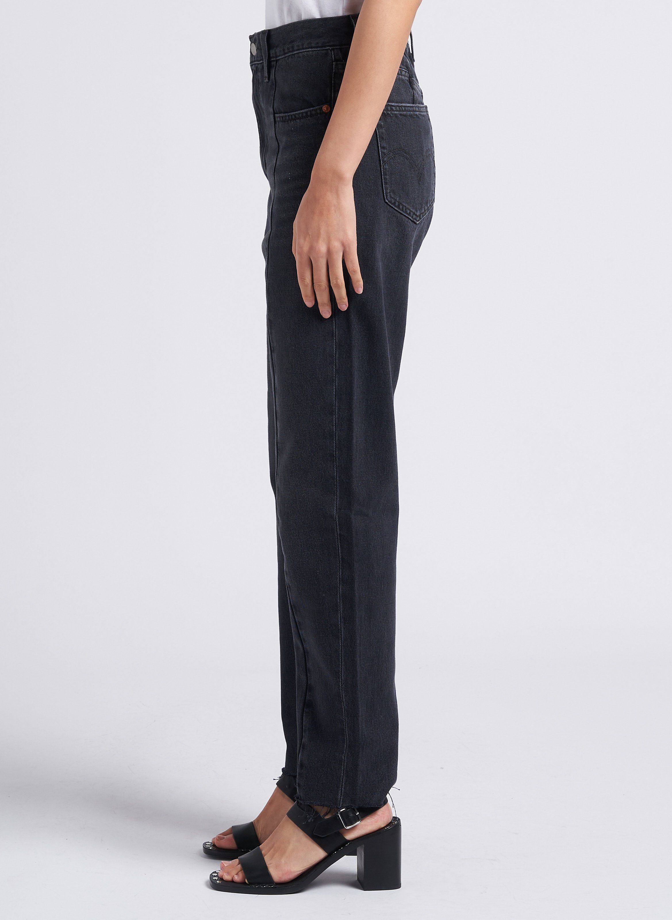 Jean mom taille haute en coton LEVI'S Noir