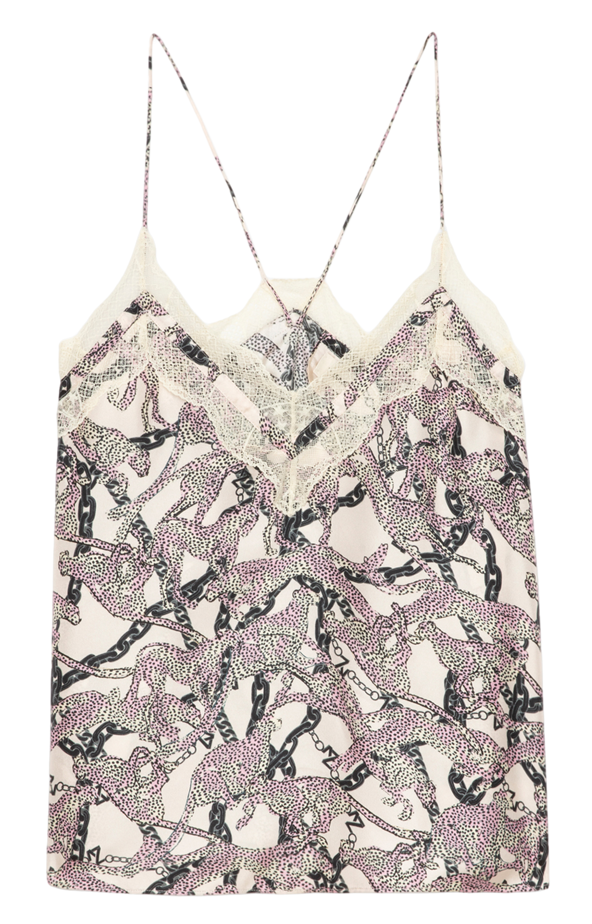 Caraco en soie imprimé ZADIG&VOLTAIRE Blanc