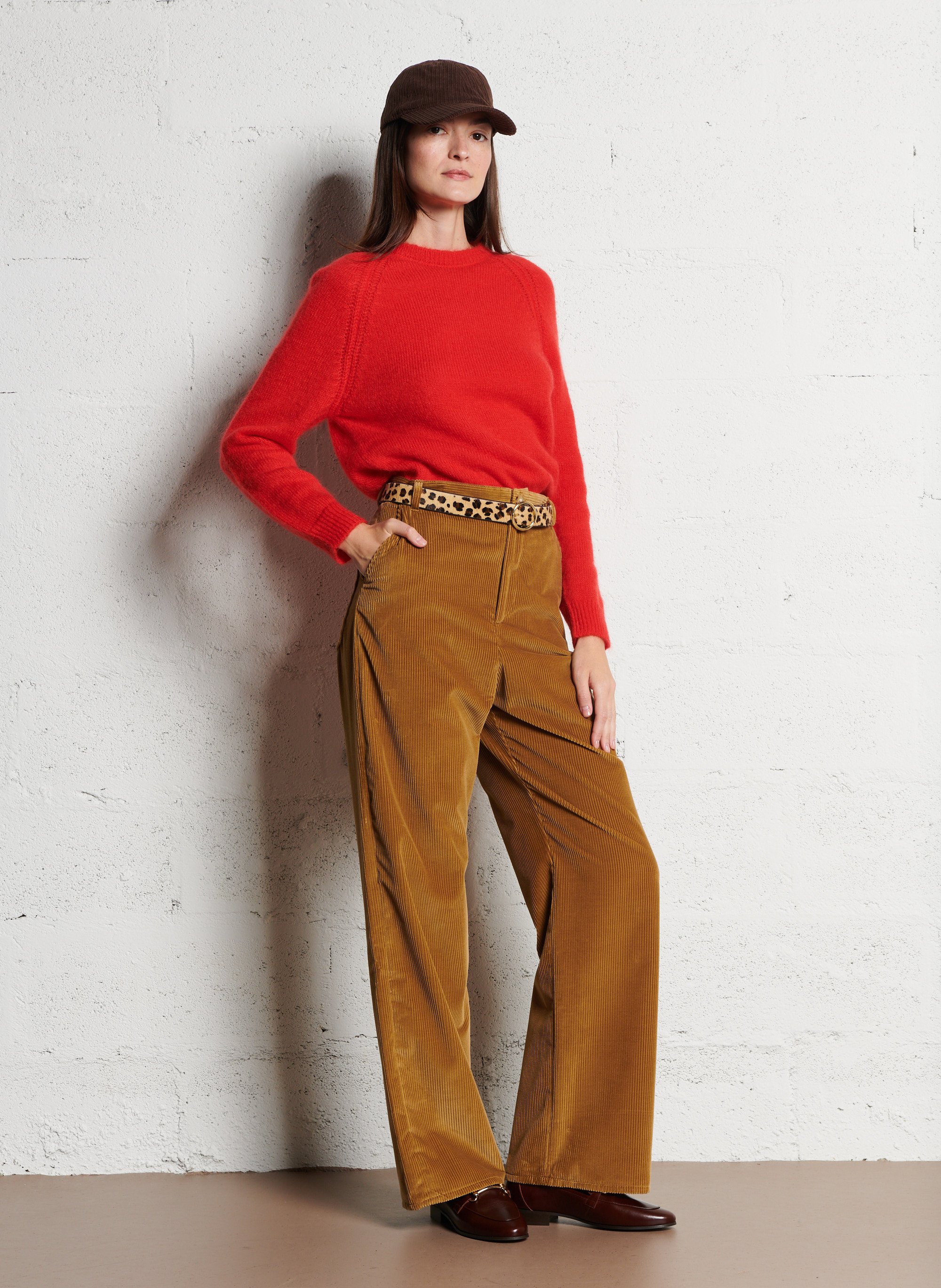 Wijde broek van katoen met hoge taille SUZIE WINKLE Beige