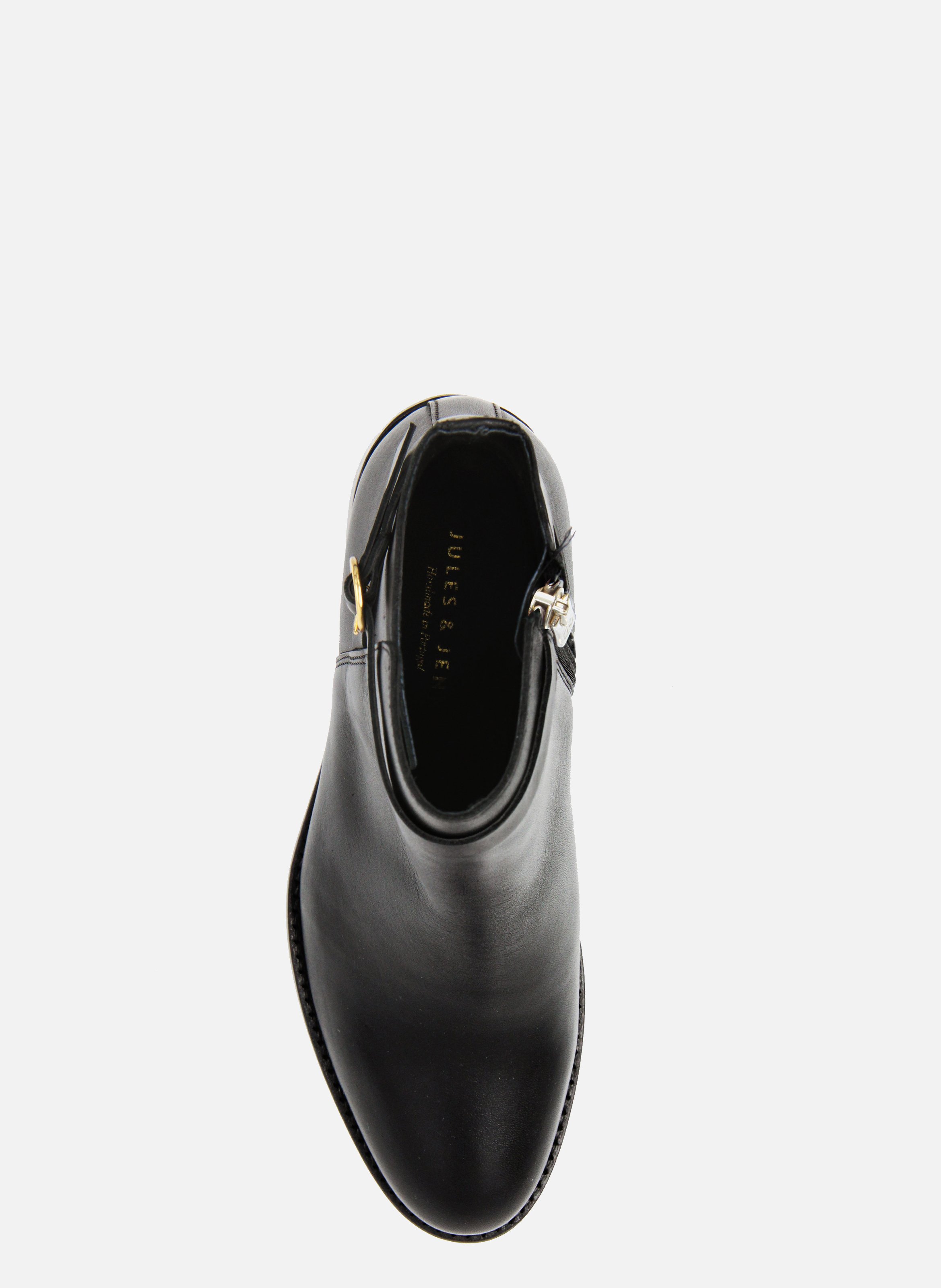 Leather riding mid-calf boots JULES & JENN Black