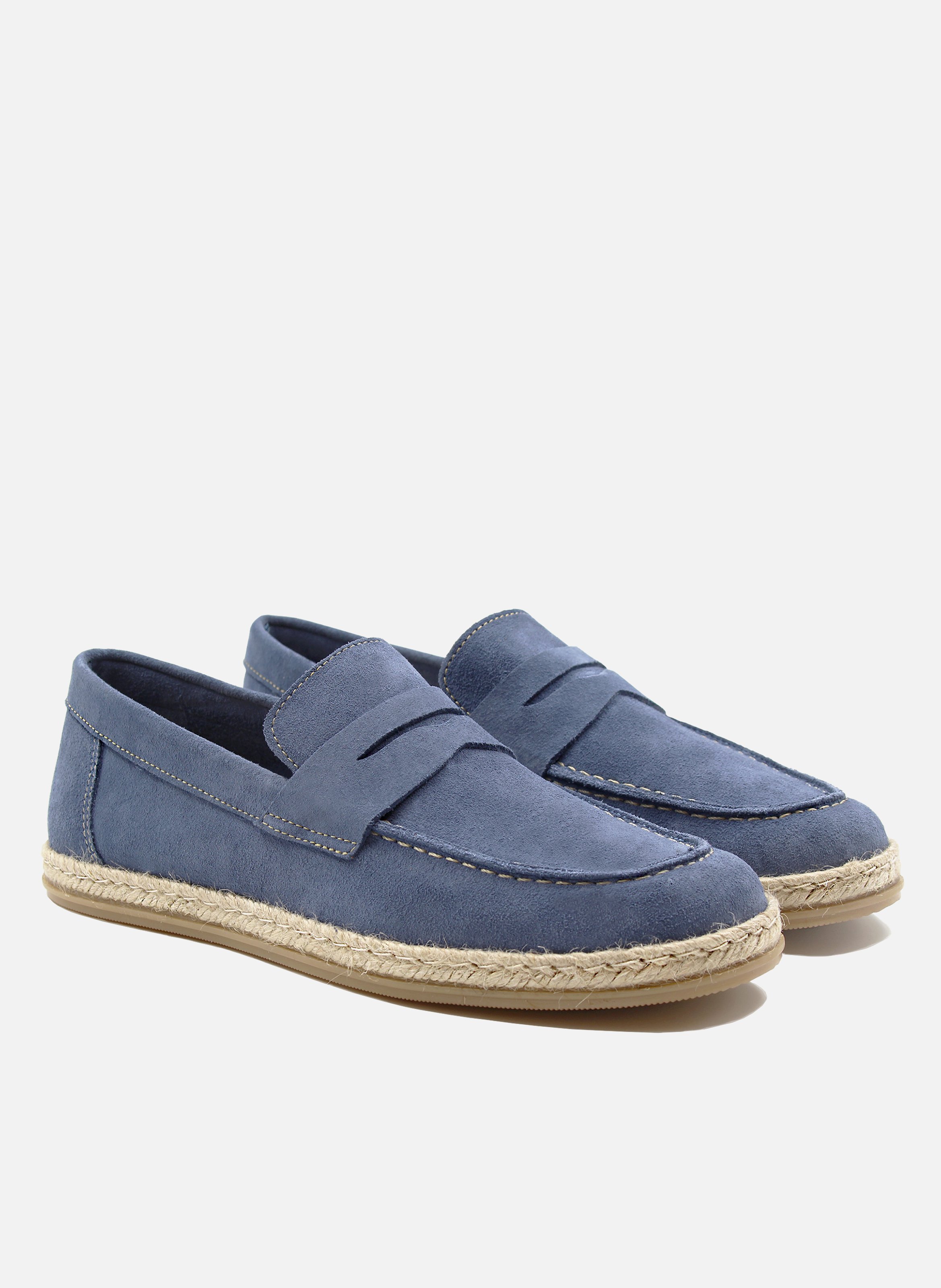 Suede leather espadrille loafers JULES & JENN Blue