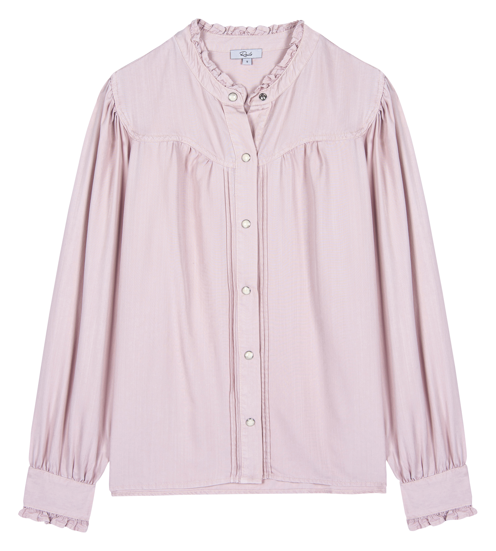 Chemise col rond à volants RAILS Rose