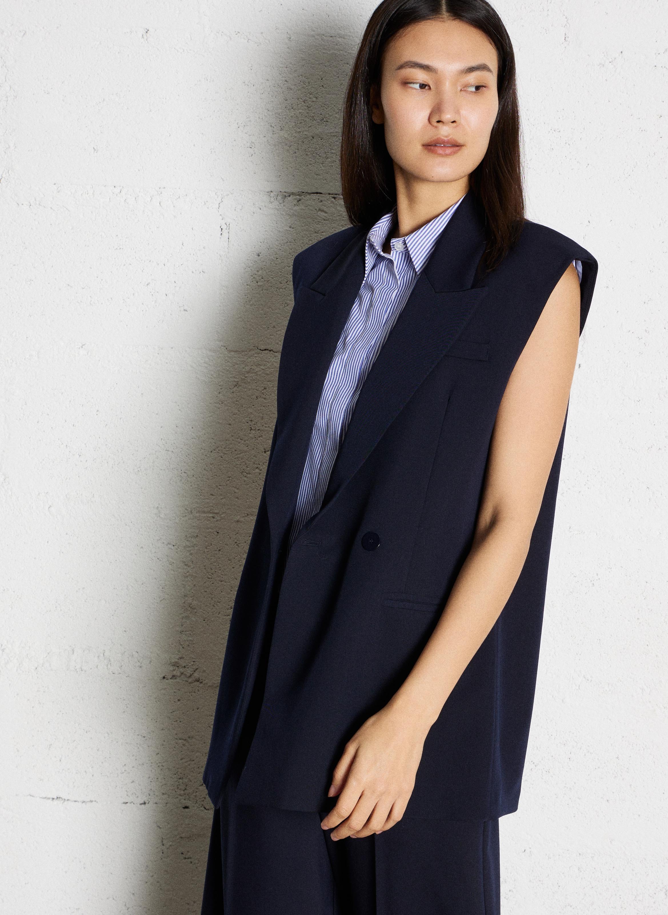 Sleeveless Striped Cotton Shirt IMPERIAL Multicolored