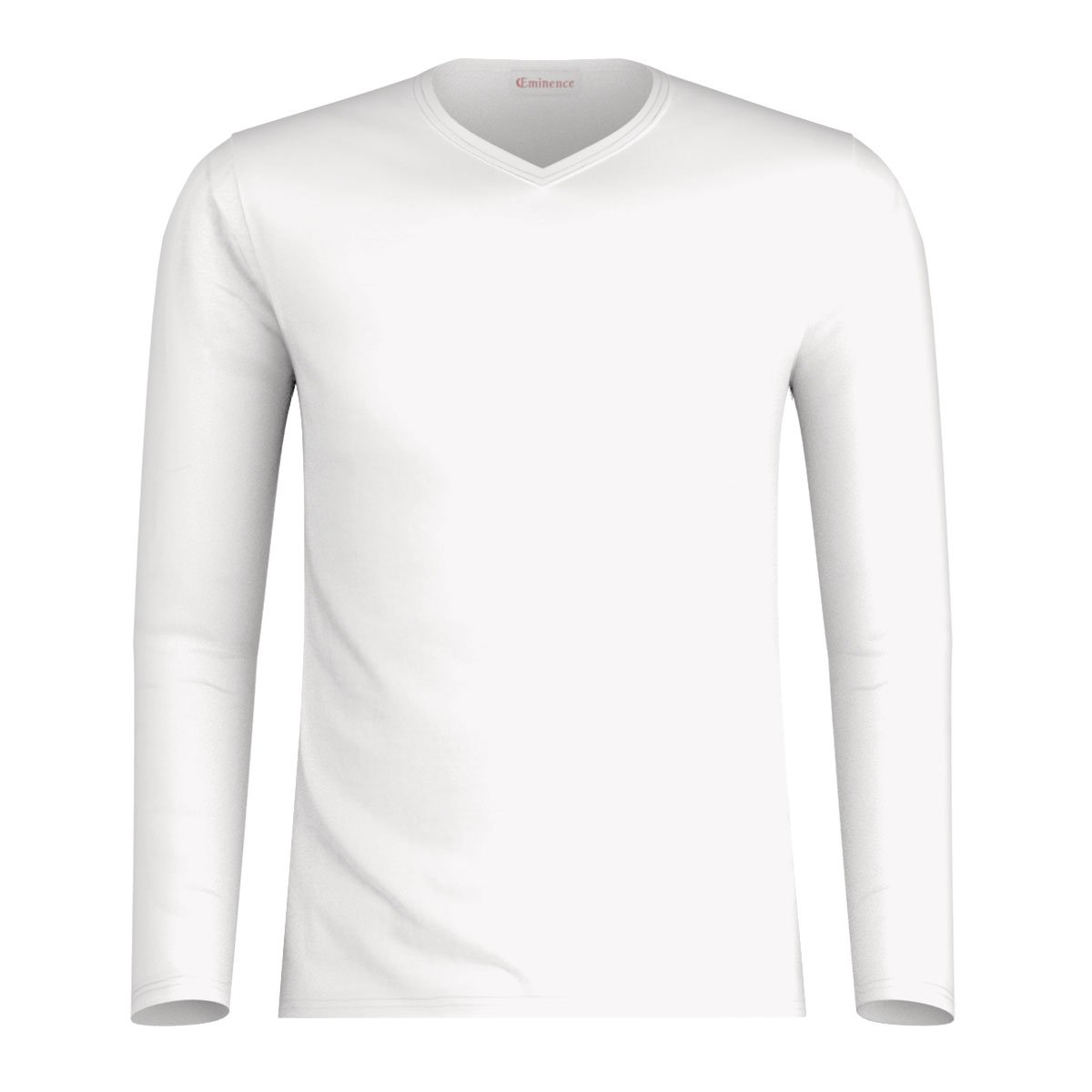 Eminence Men's Long Sleeve V-Neck T-Shirt in Pure Cotton EMINENCE White