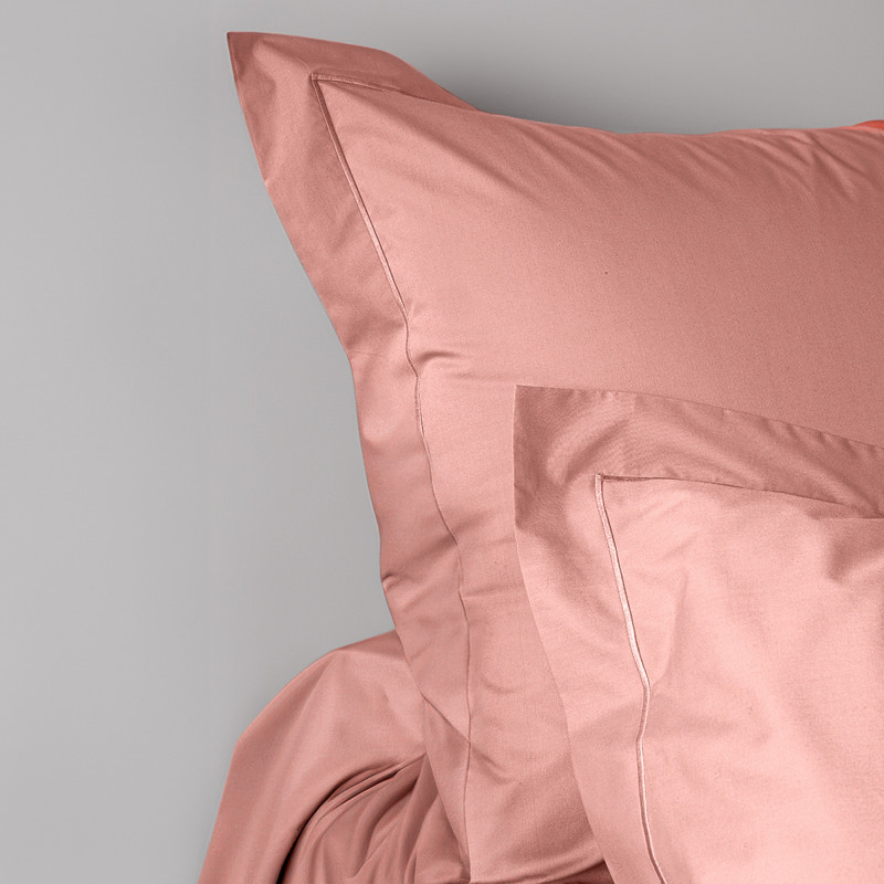 Cotton percale pillow case COTON PUR Pink