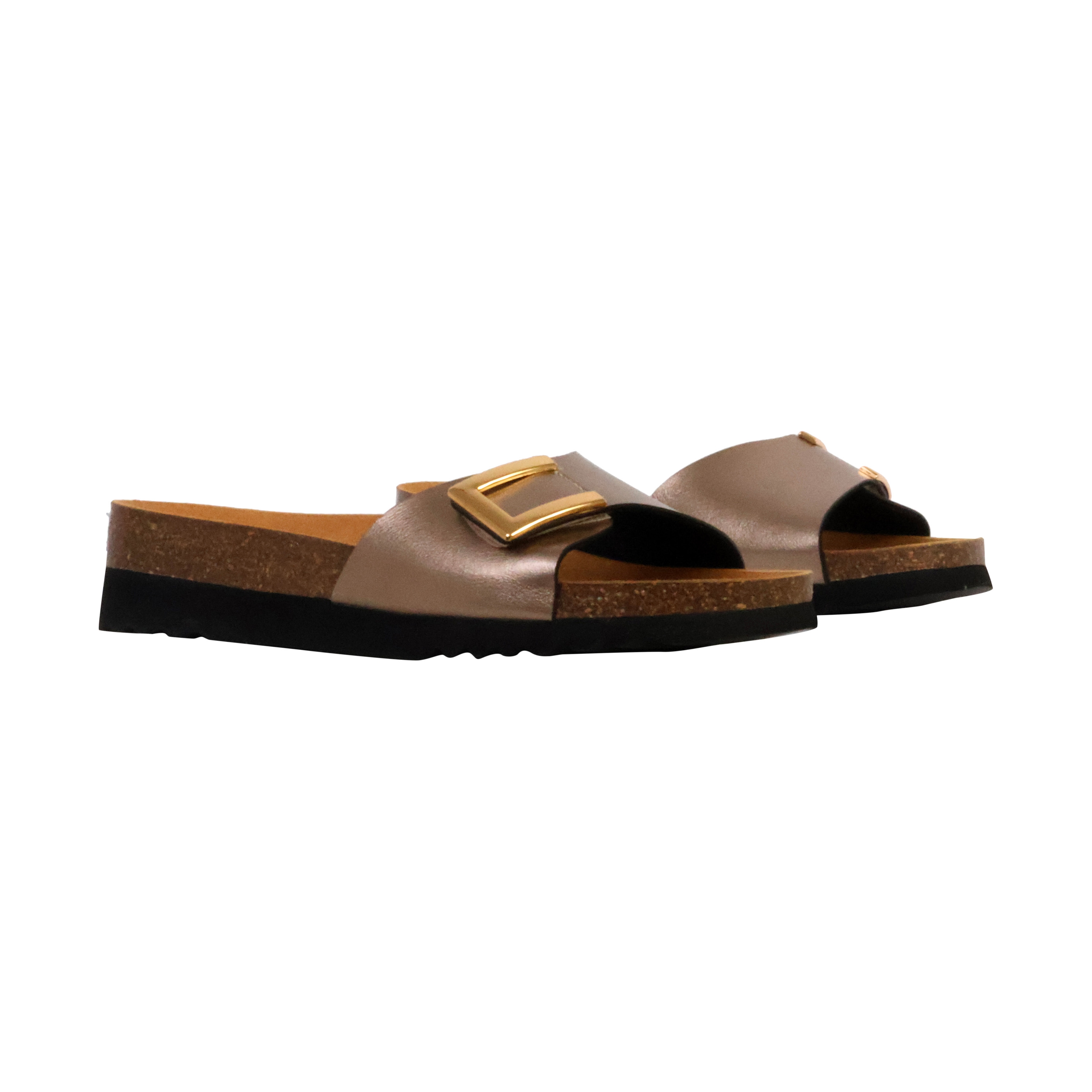 Slip-on wedge mules with Monterey straps SCHOLL Brown
