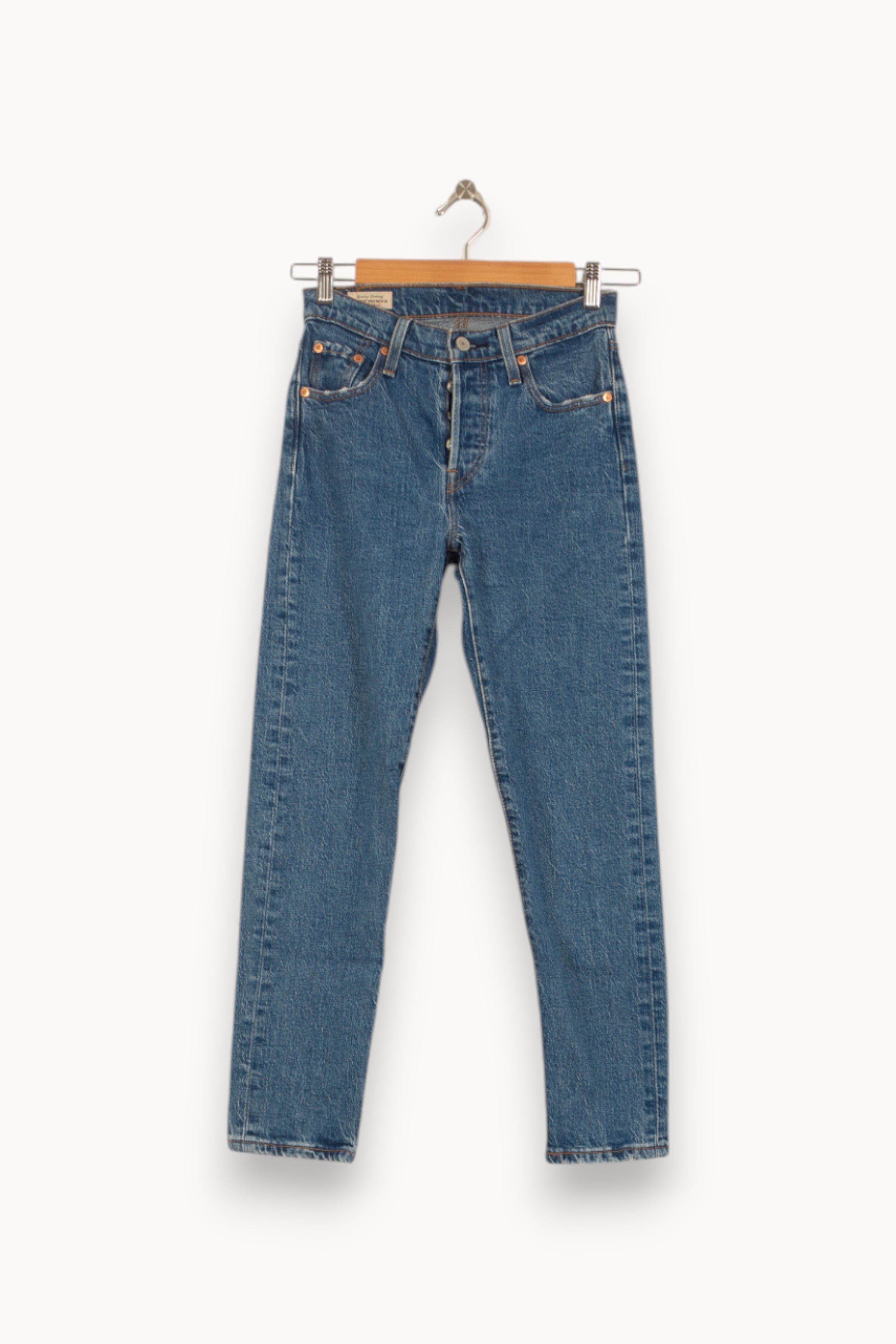 Cropped slim jeans with studs LEVI'S - Seconde main Blue
