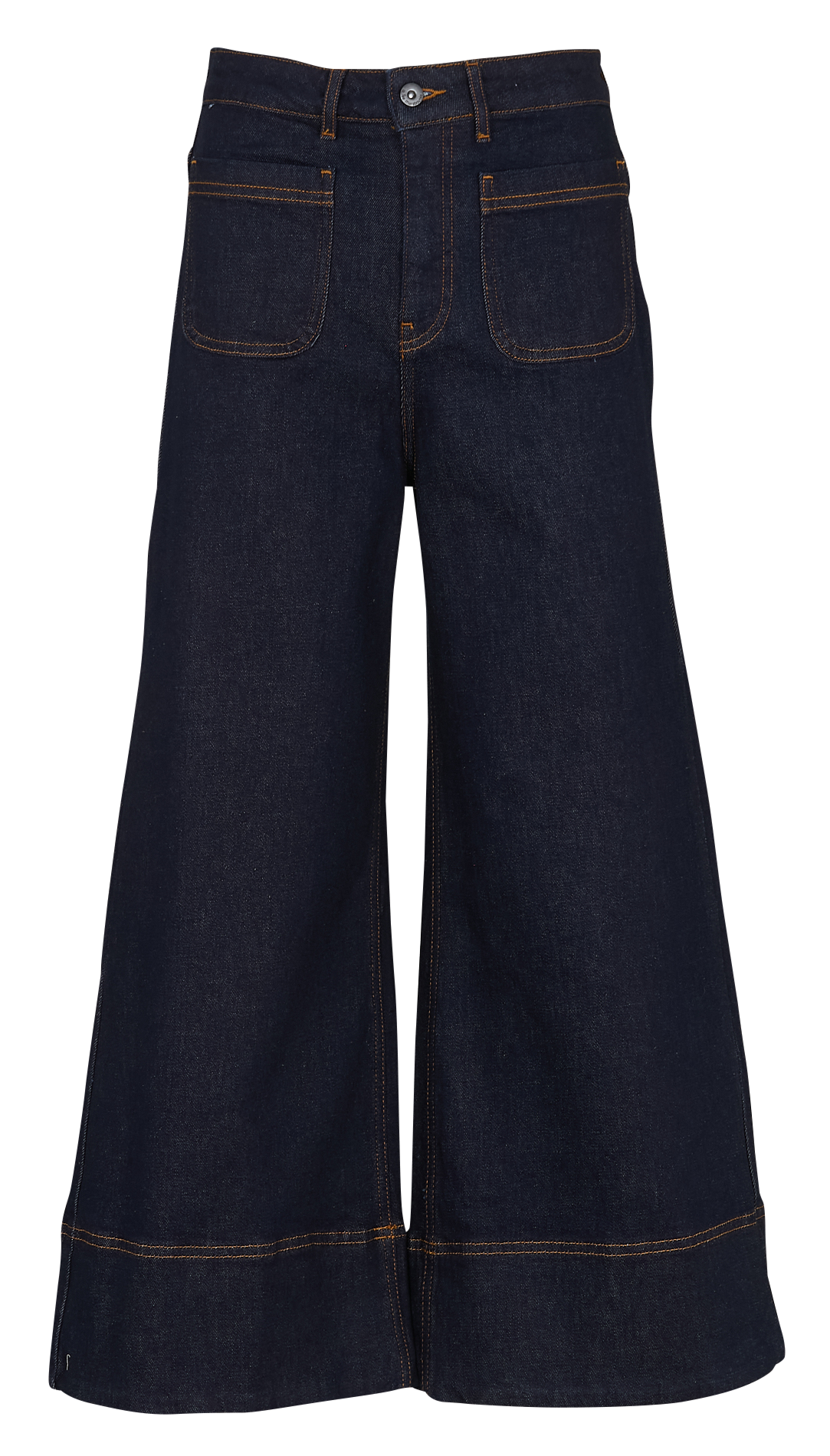 Jean cropped en coton bio mélangé LA FEE MARABOUTEE Bleu