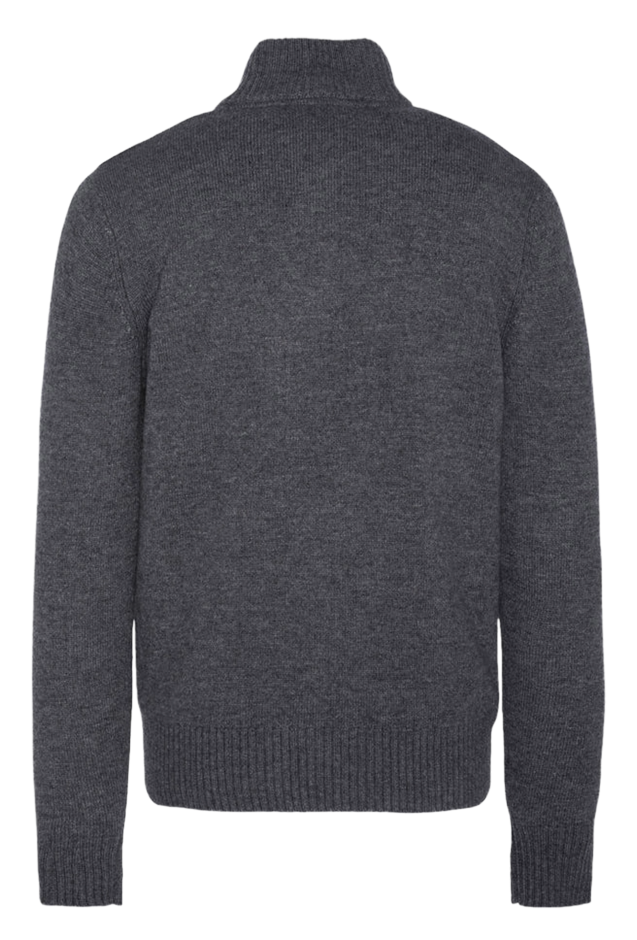 Pull droit col montant brodé en laine mélangée SCHOTT Noir