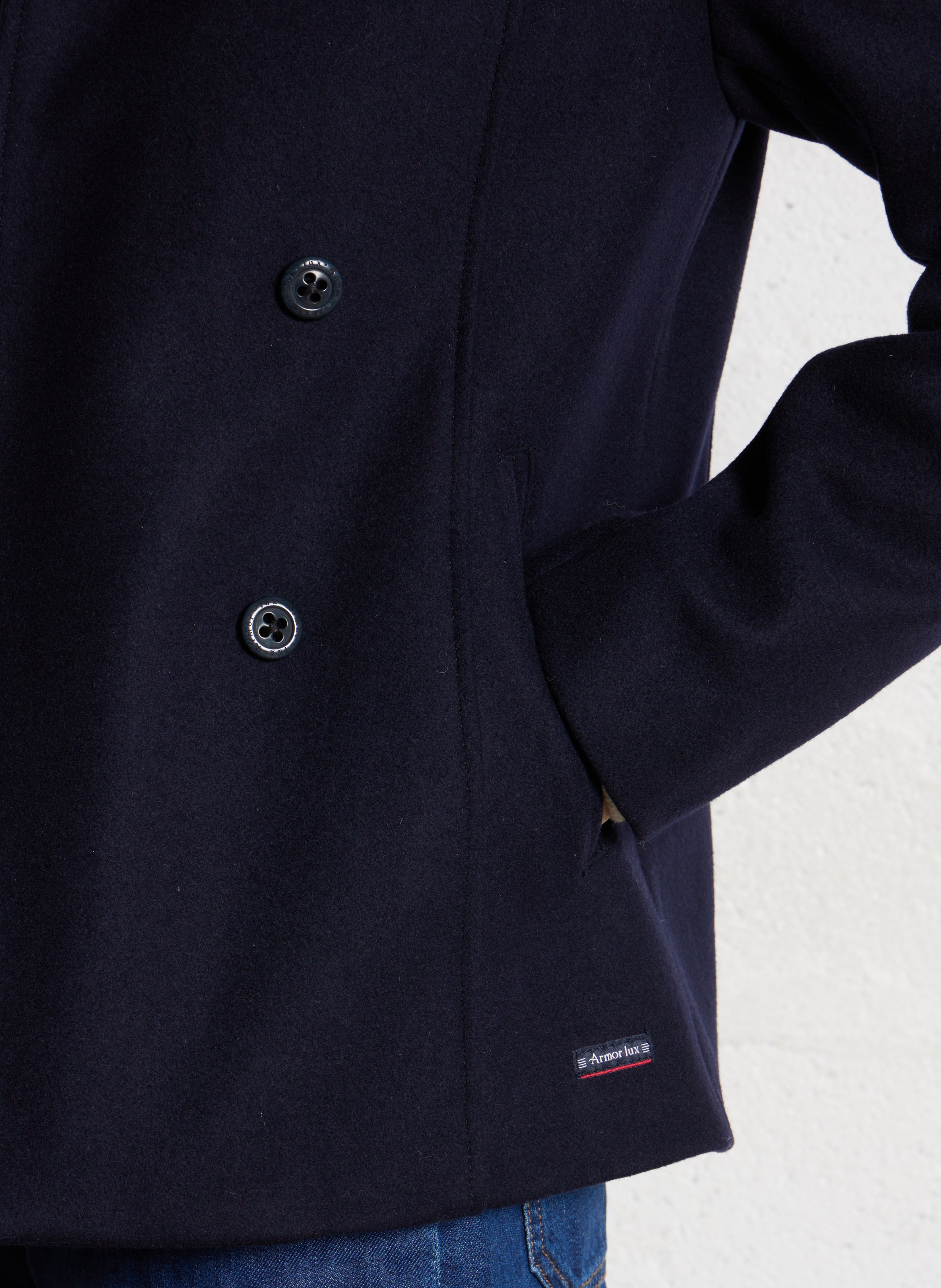 Manteau col tailleur en laine ARMOR LUX Bleu