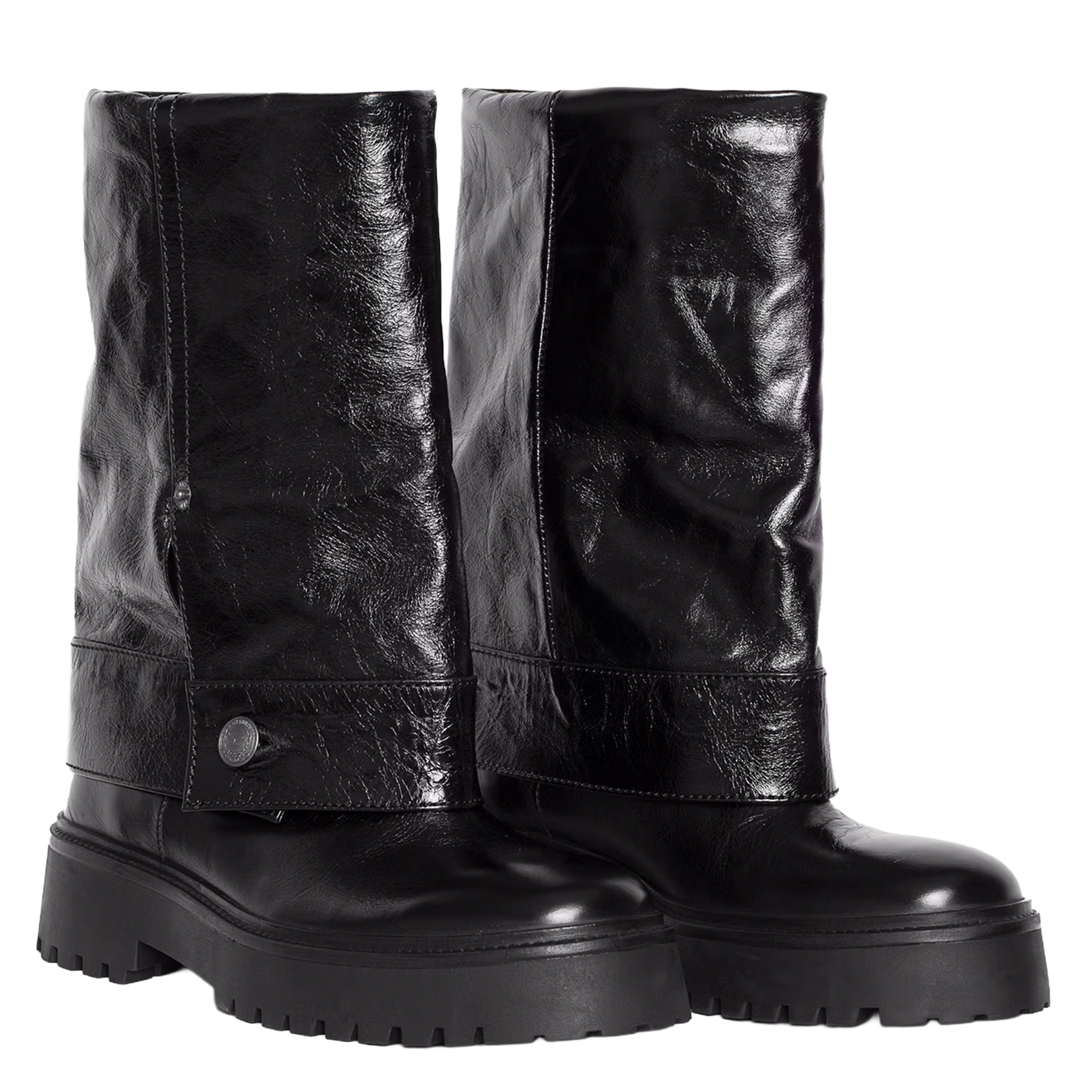 Vintage effect leather pants effect boots ZADIG&VOLTAIRE Black