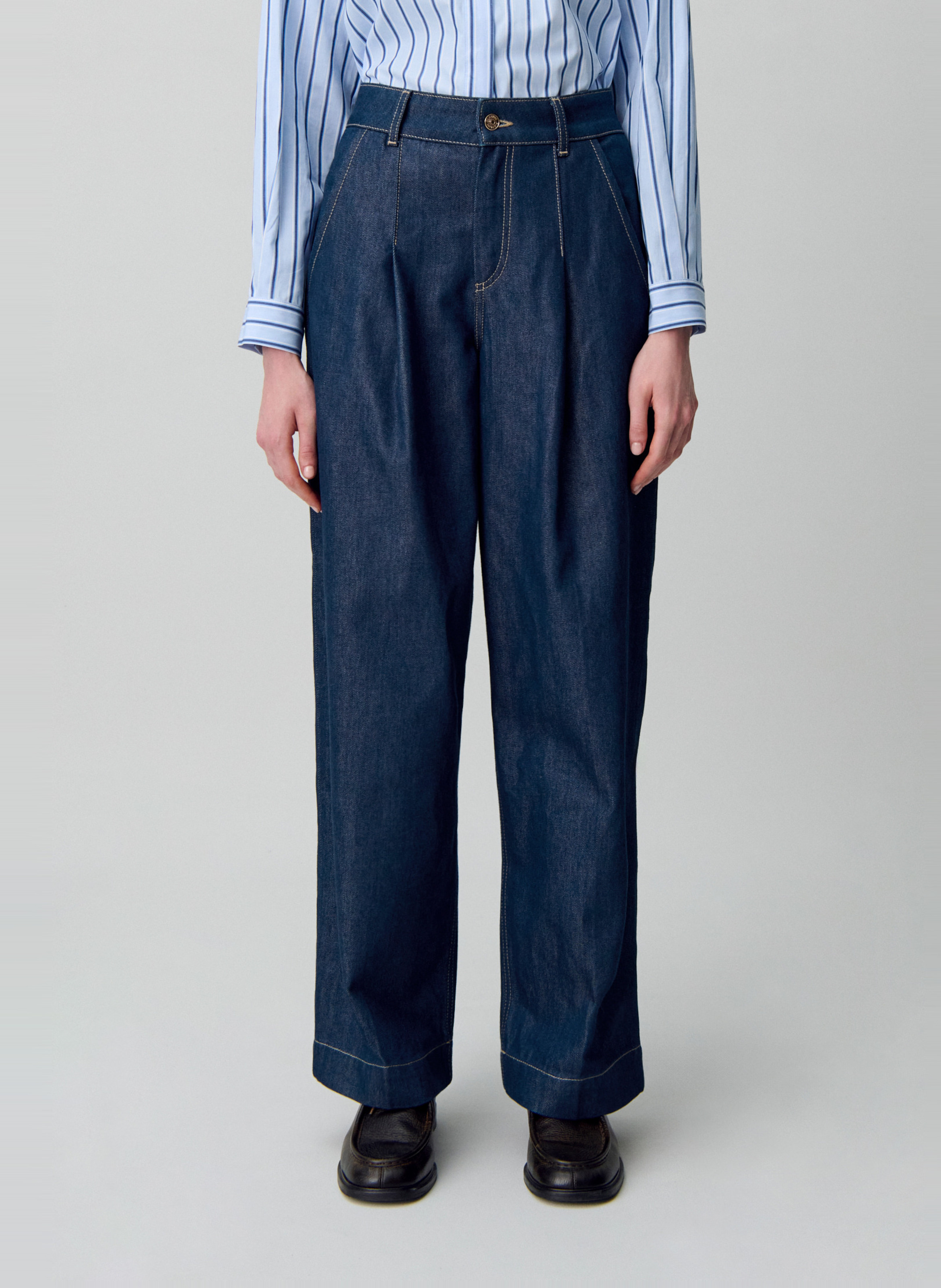 Jean large en coton mélangé CLAUDIE PIERLOT Bleu