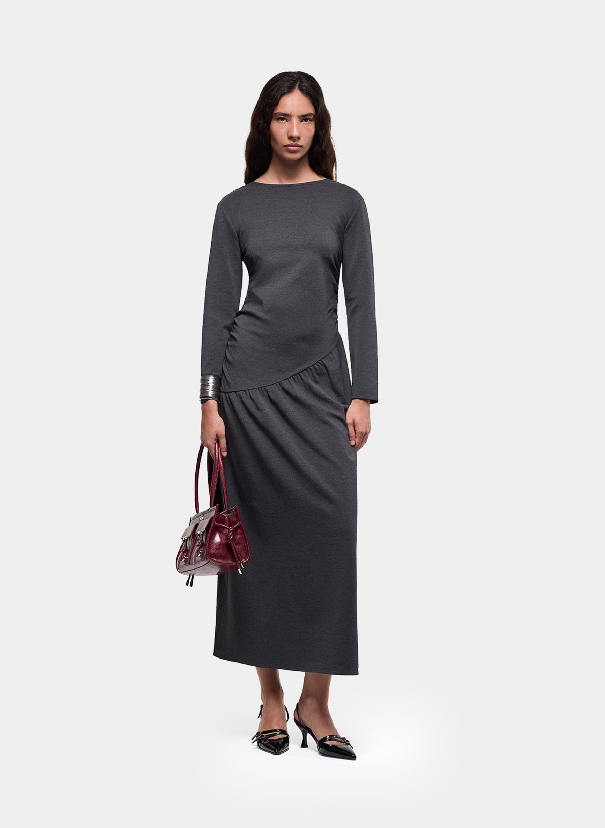 Long boat-neck dress LAAGAM Silver