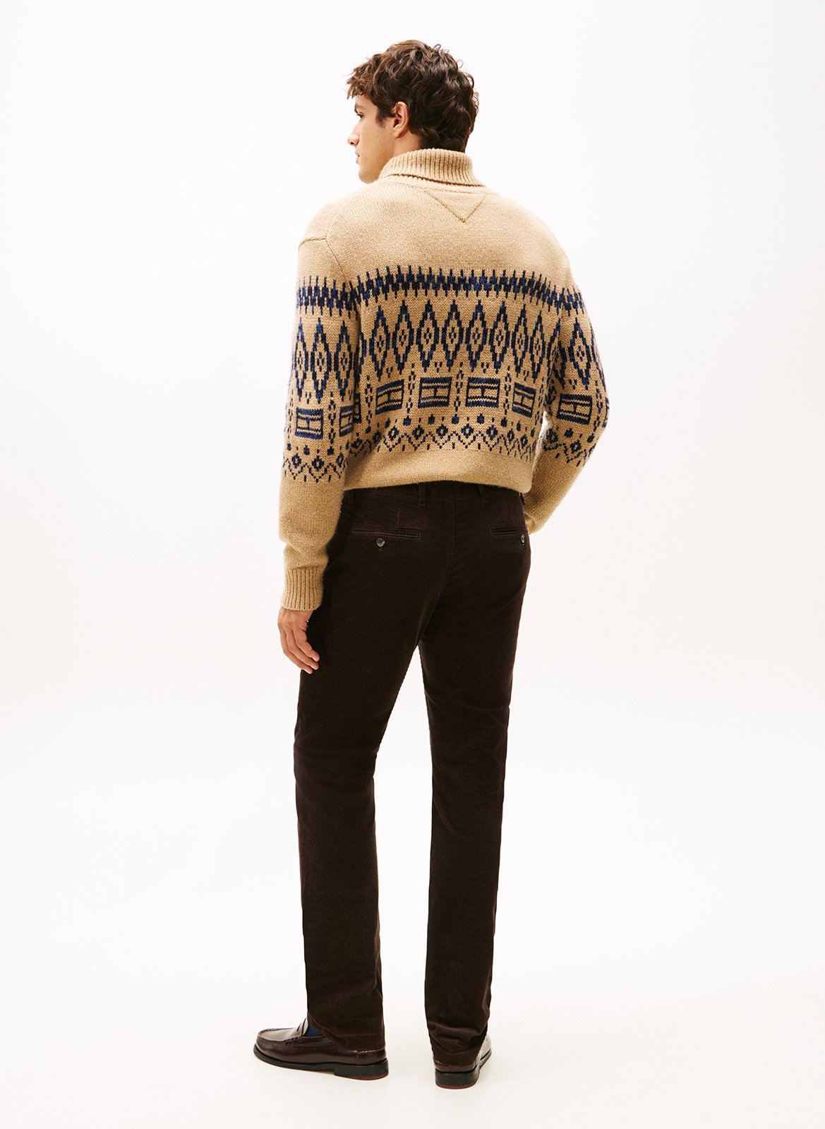 Solid straight velvet pants TOMMY HILFIGER Brown