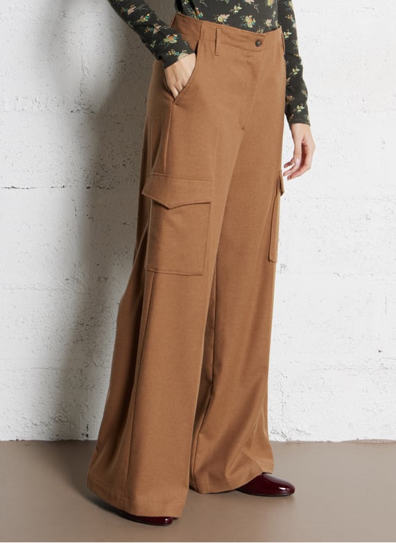 Pantalon large  | Marron by DIEGA Pantalon large  Marron