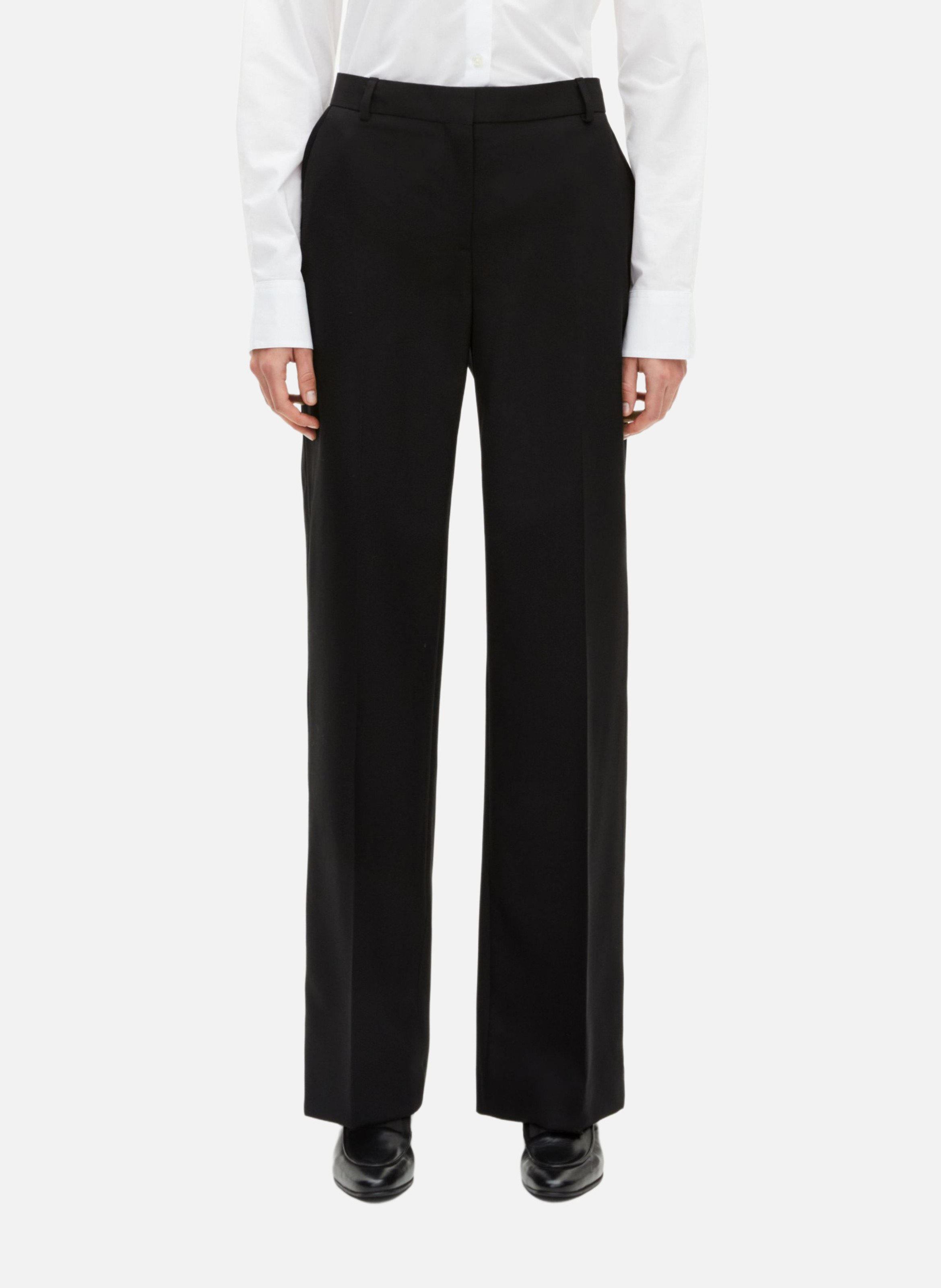 Wide-leg tailored trousers with satin details THE KOOPLES Black