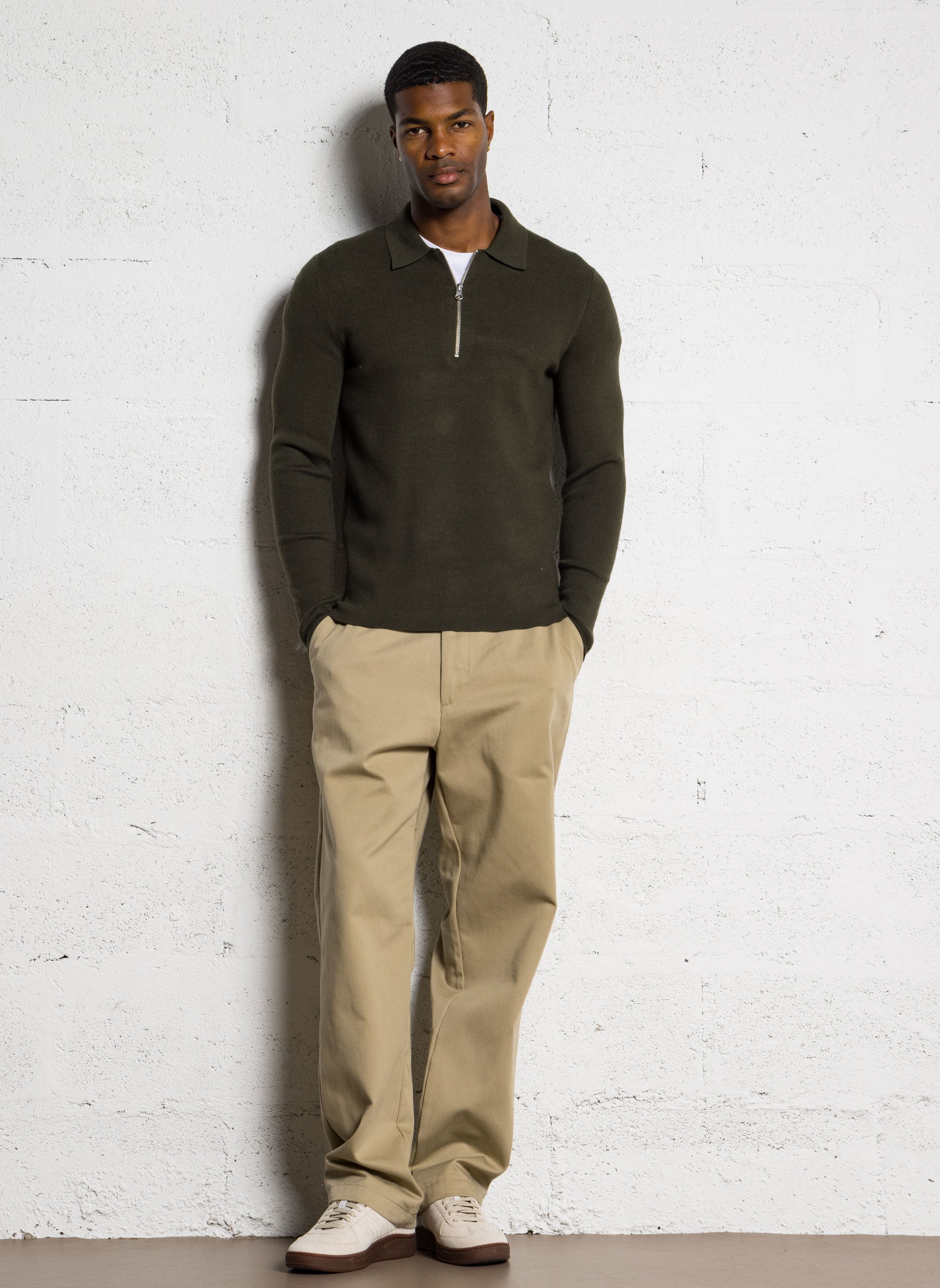 Sweat col classique  SAMSOE SAMSOE Kaki