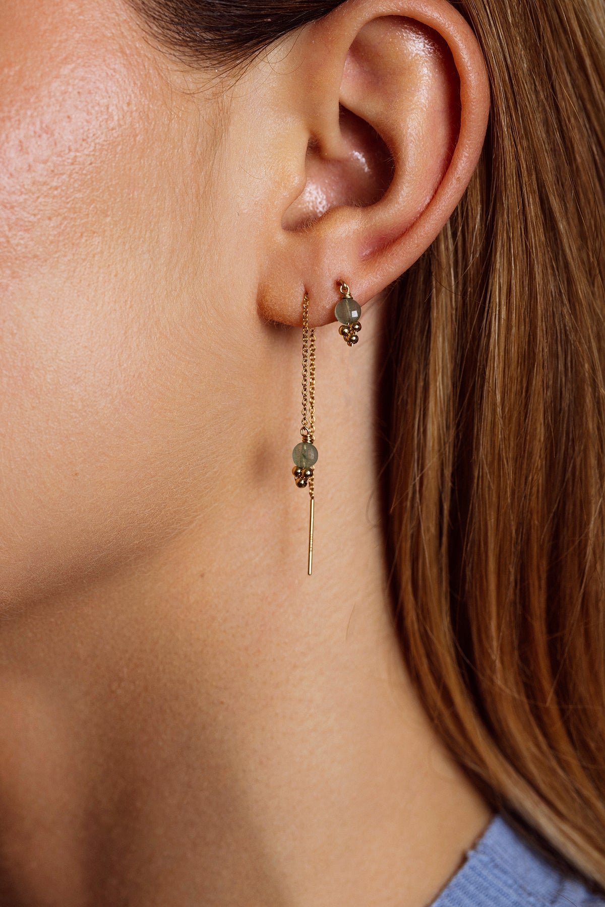 Gaia Studs - Emerald Golden