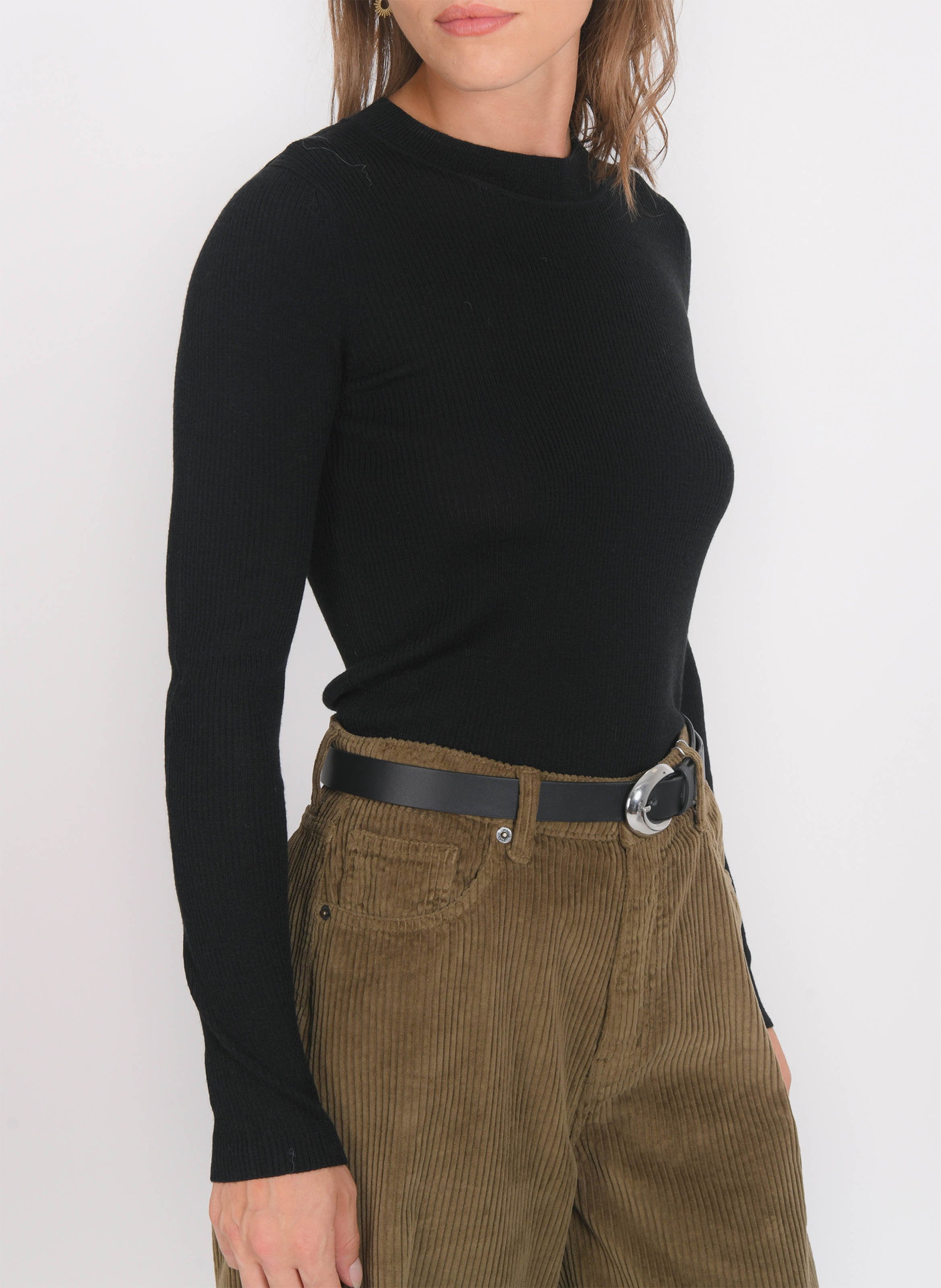 Pull col rond en laine mélangée KOOKAI Noir