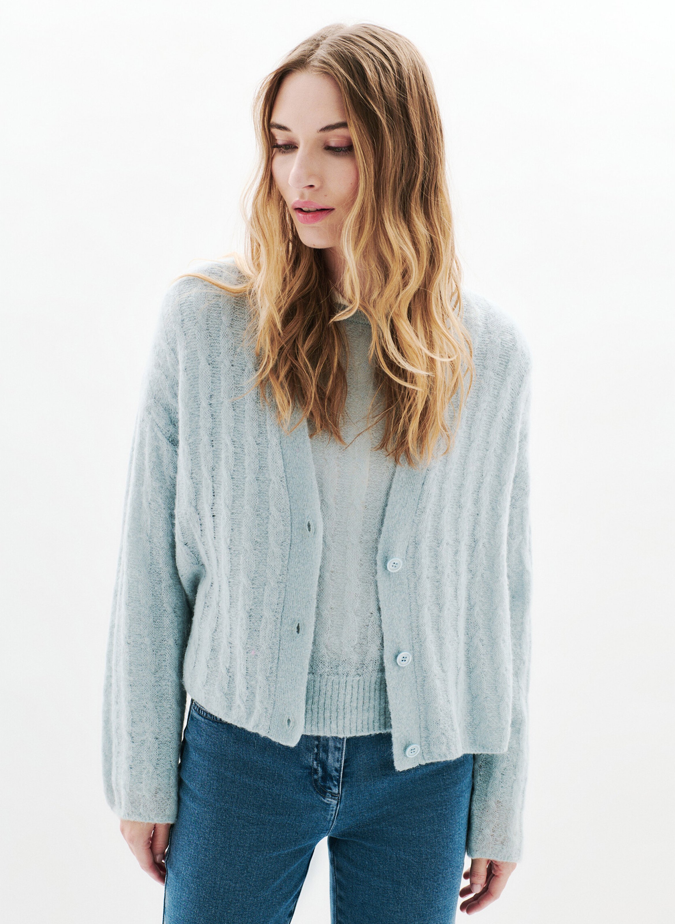 Gilet col v CAROLL Bleu