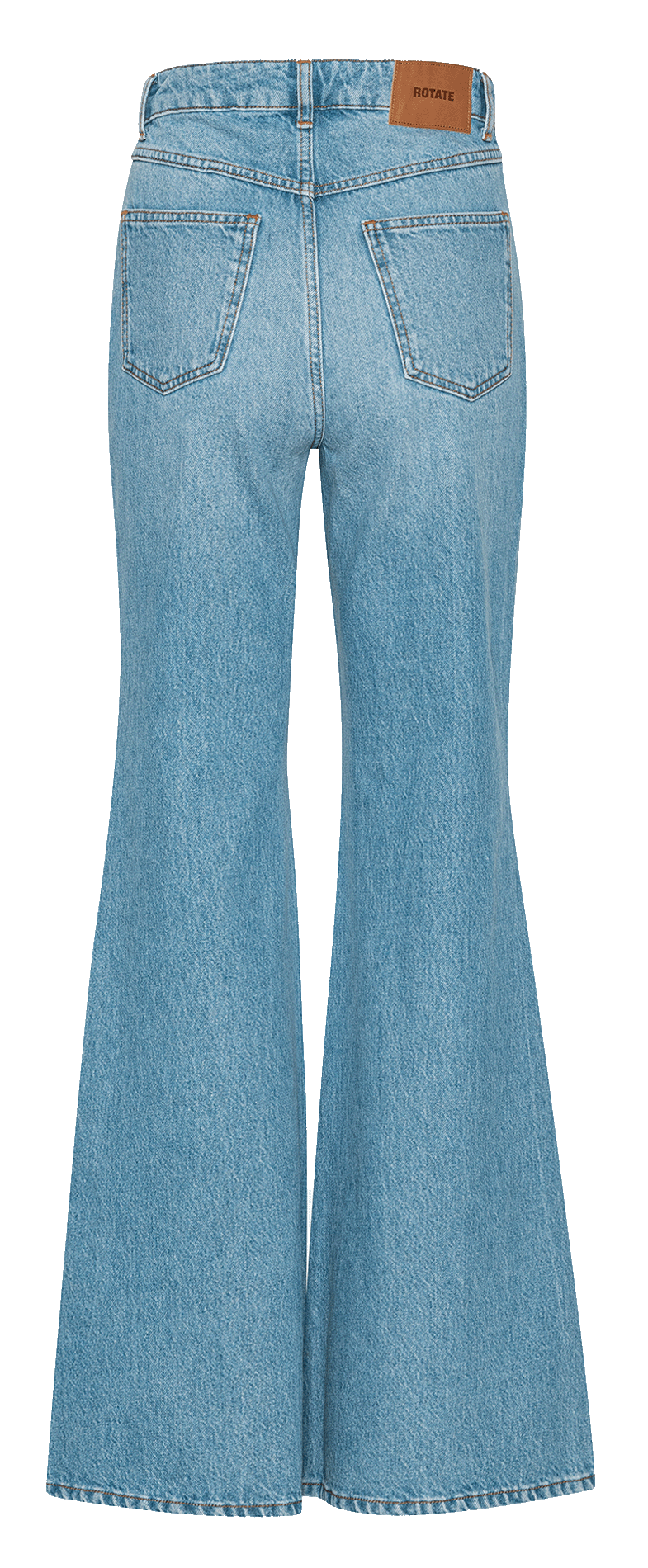 High-waisted solid color flare jeans ROTATE Blue