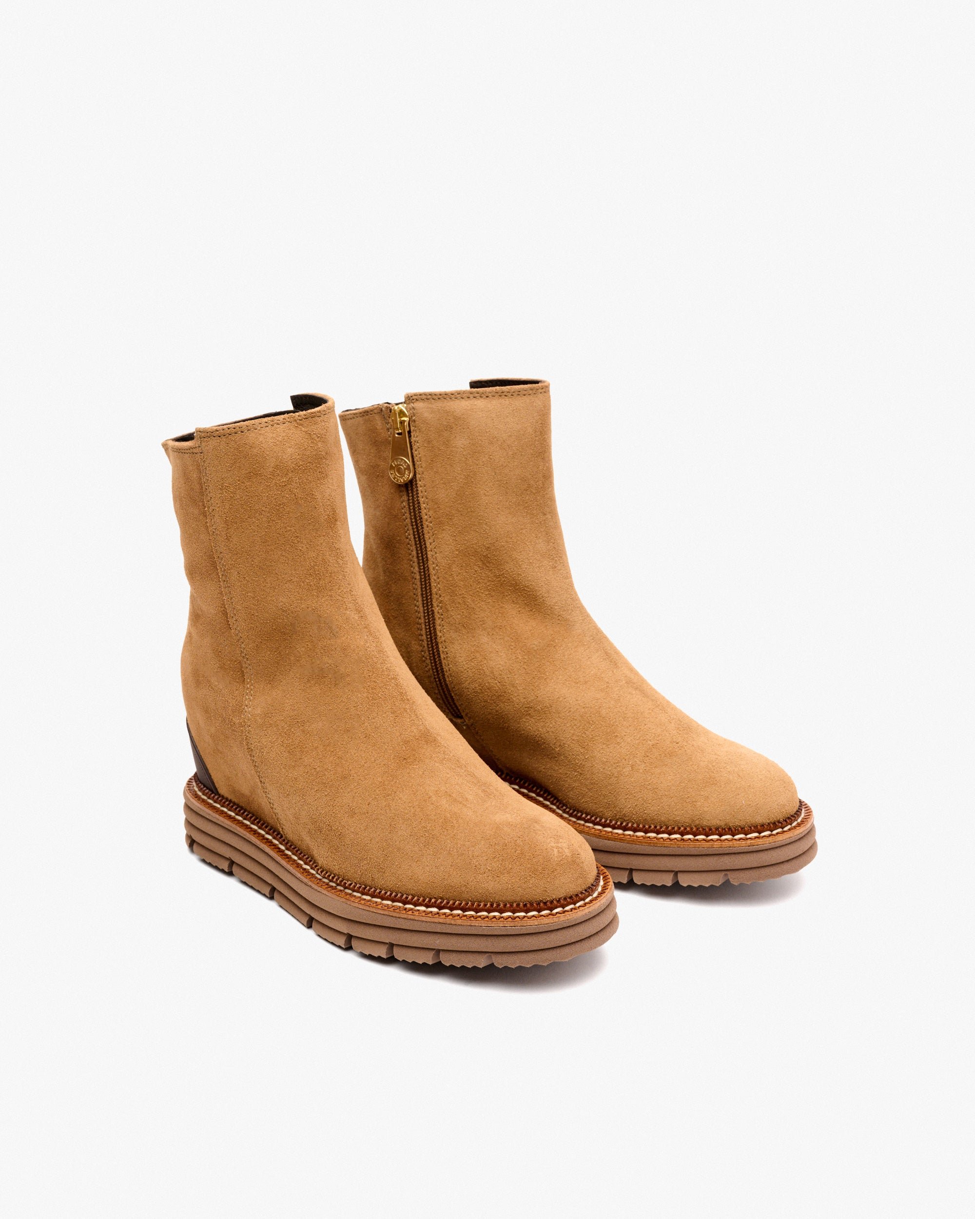 Brown suede ankle boots with inner wedge sole PEDRO MIRALLES Brown