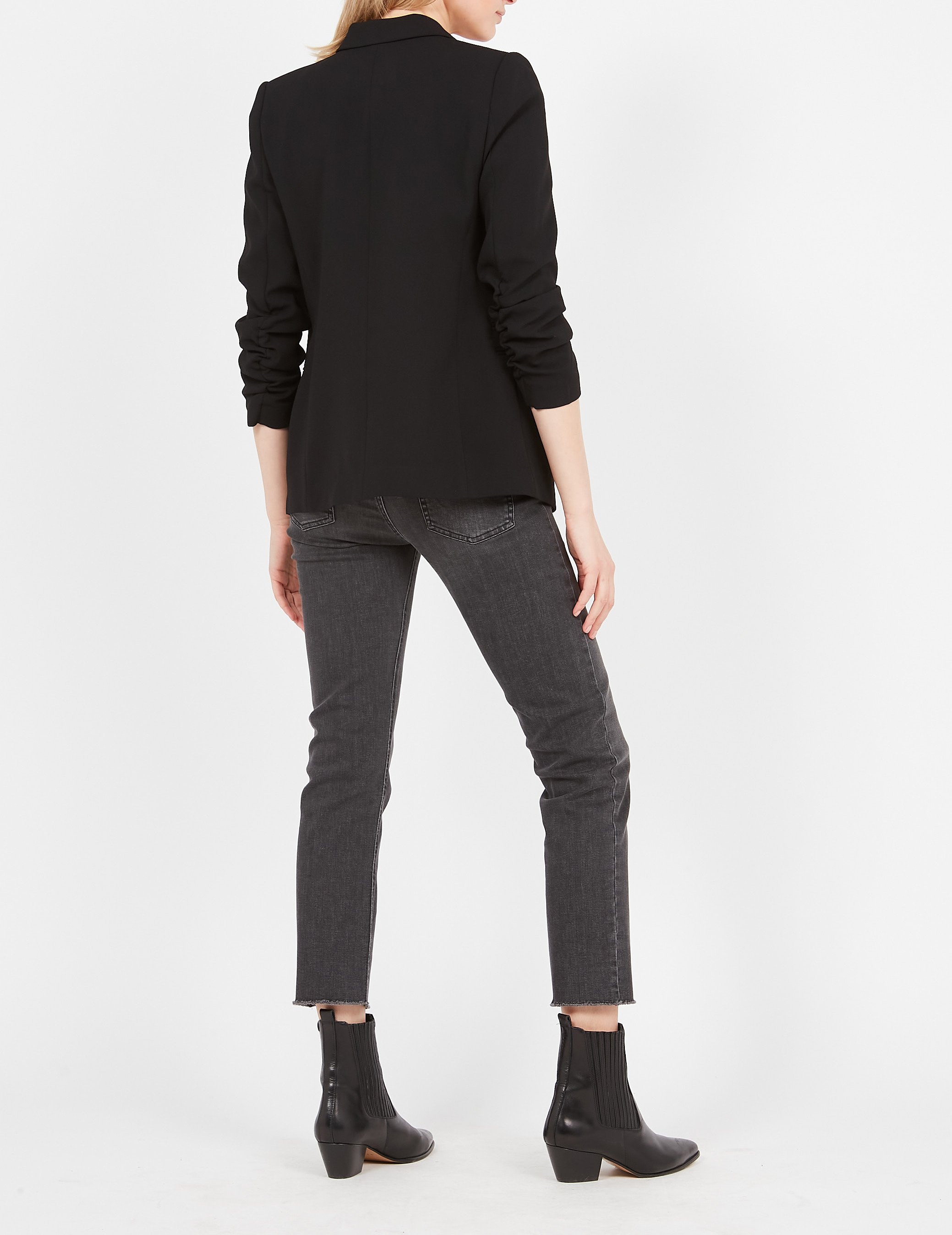 Veste col tailleur en crêpe  IKKS Noir