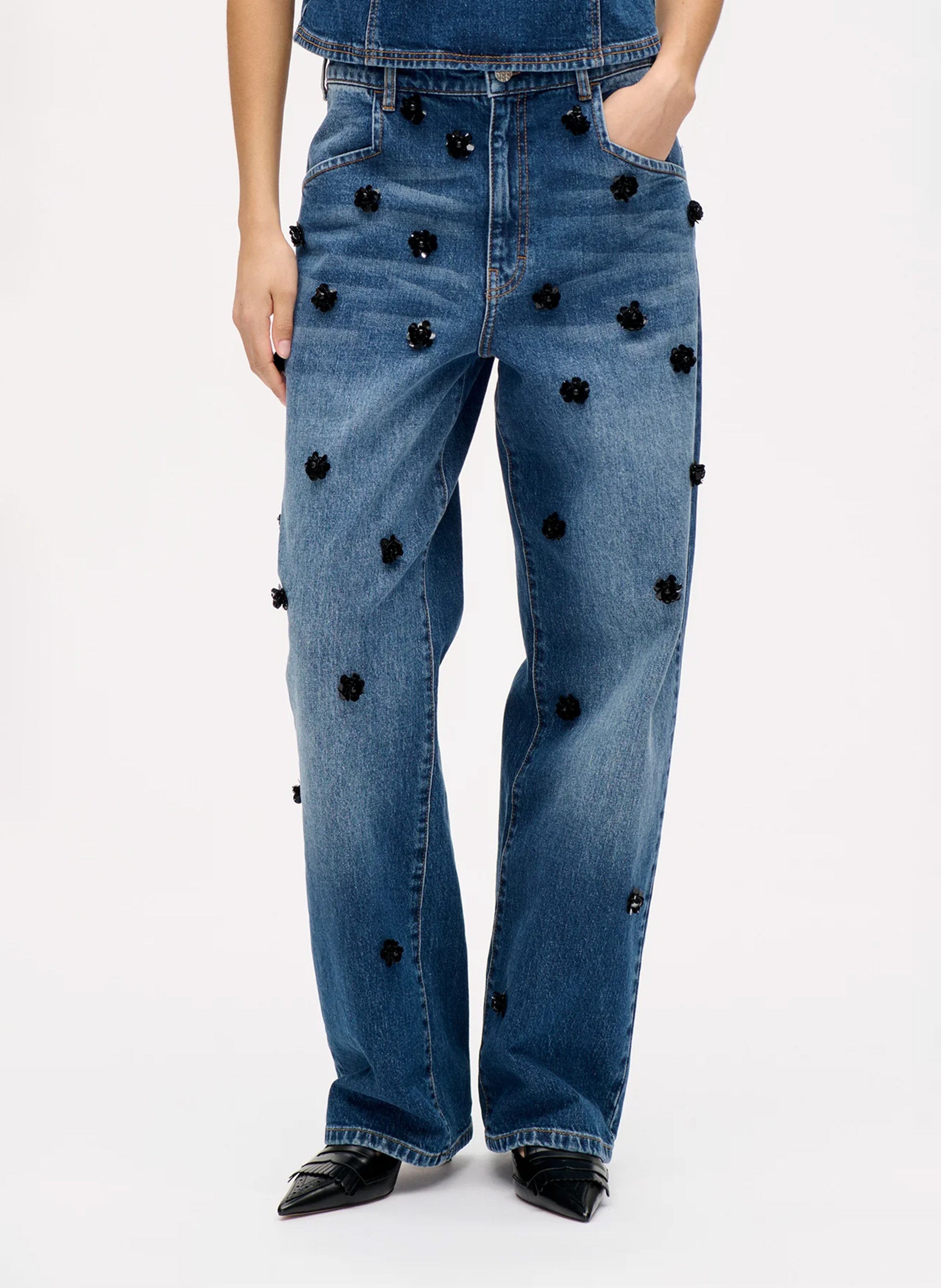 Jean large taille haute en coton bio mélangé BAUM UND PFERDGARTEN Bleu