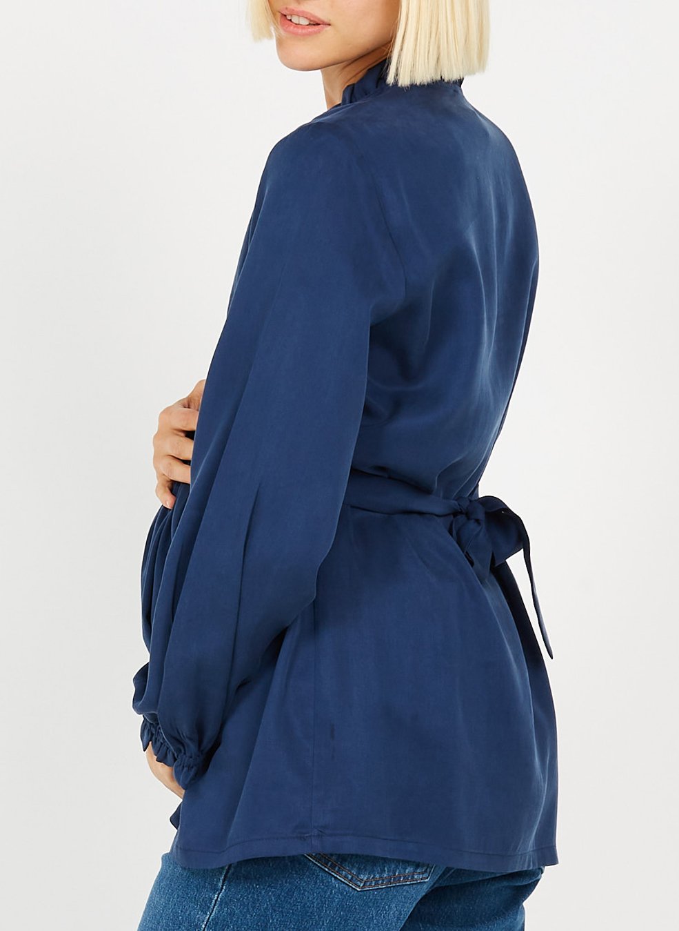 Long-sleeved maternity top POLINA Blue