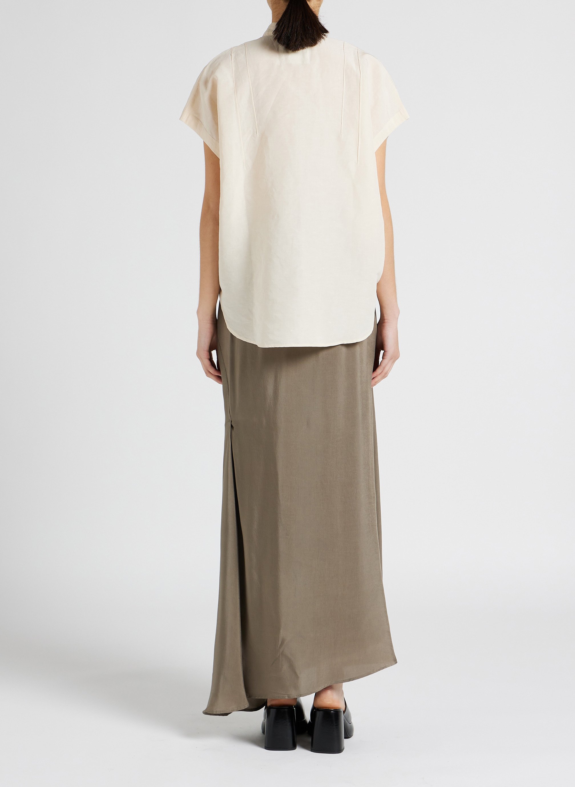 Lange, asymmetrische rok HUMANOID Bruin