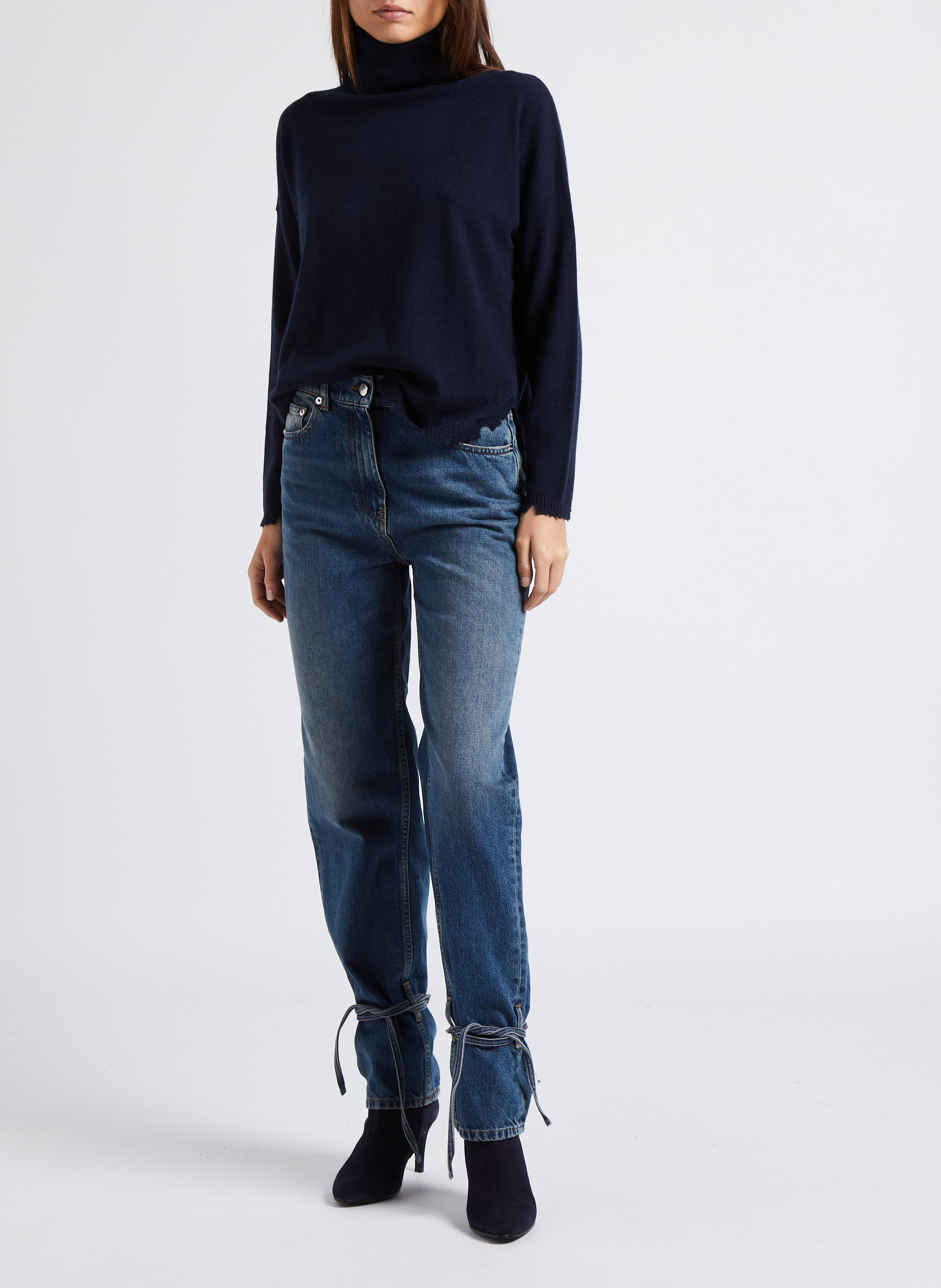 Weiter Rollkragenpullover aus Kaschmir KUJTEN Blau