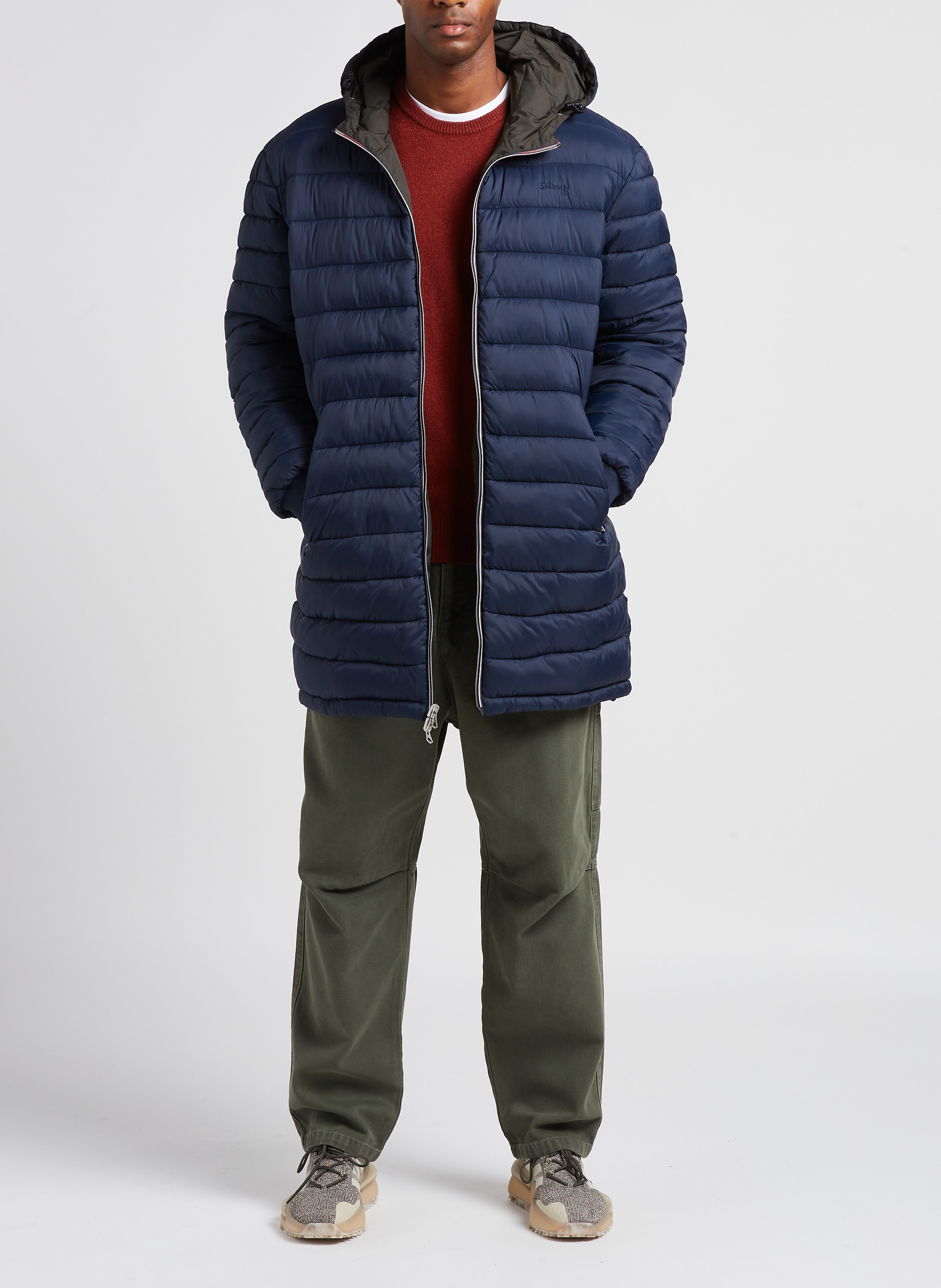 Reversible hooded down jacket SCHOTT Multicolored
