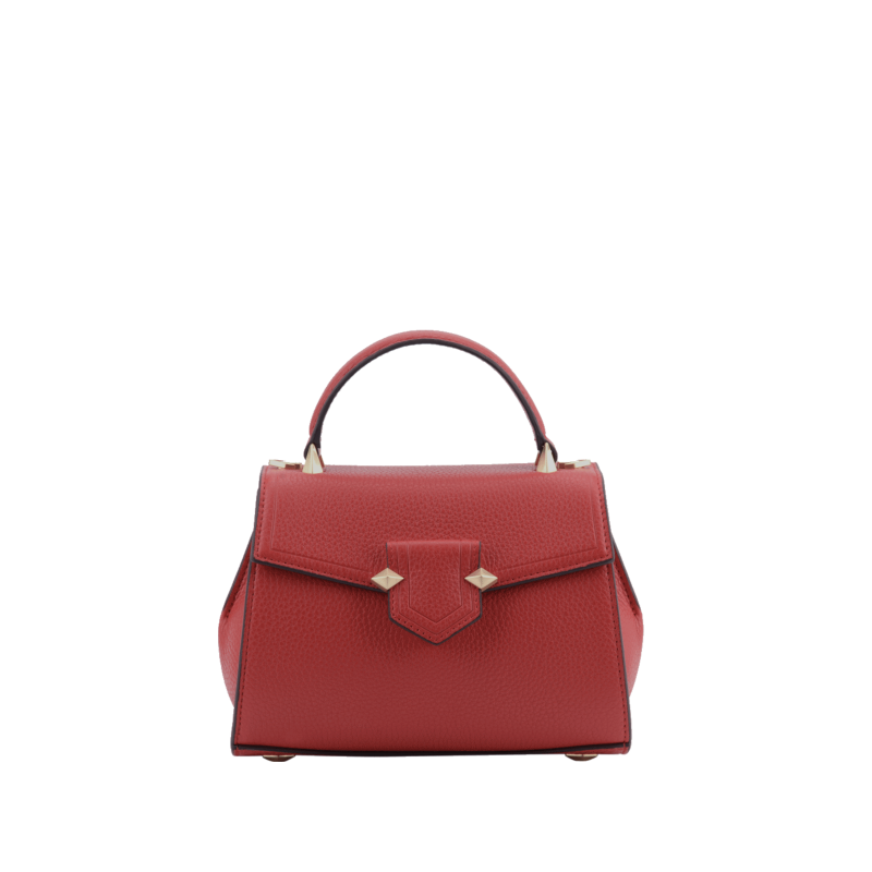 Calfskin leather handbag POURCHET Red