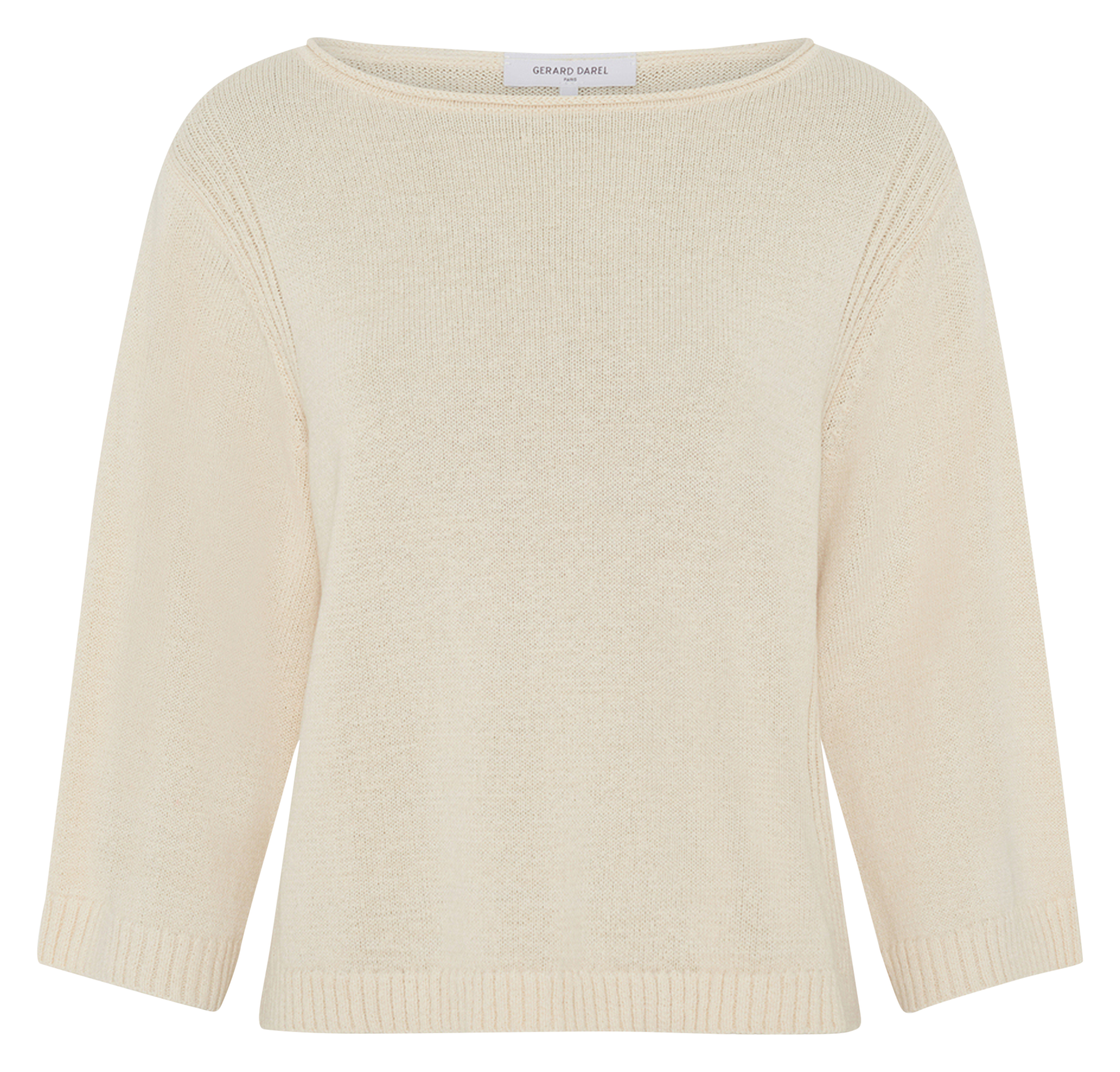 Pull droit col rond en maille GERARD DAREL Beige