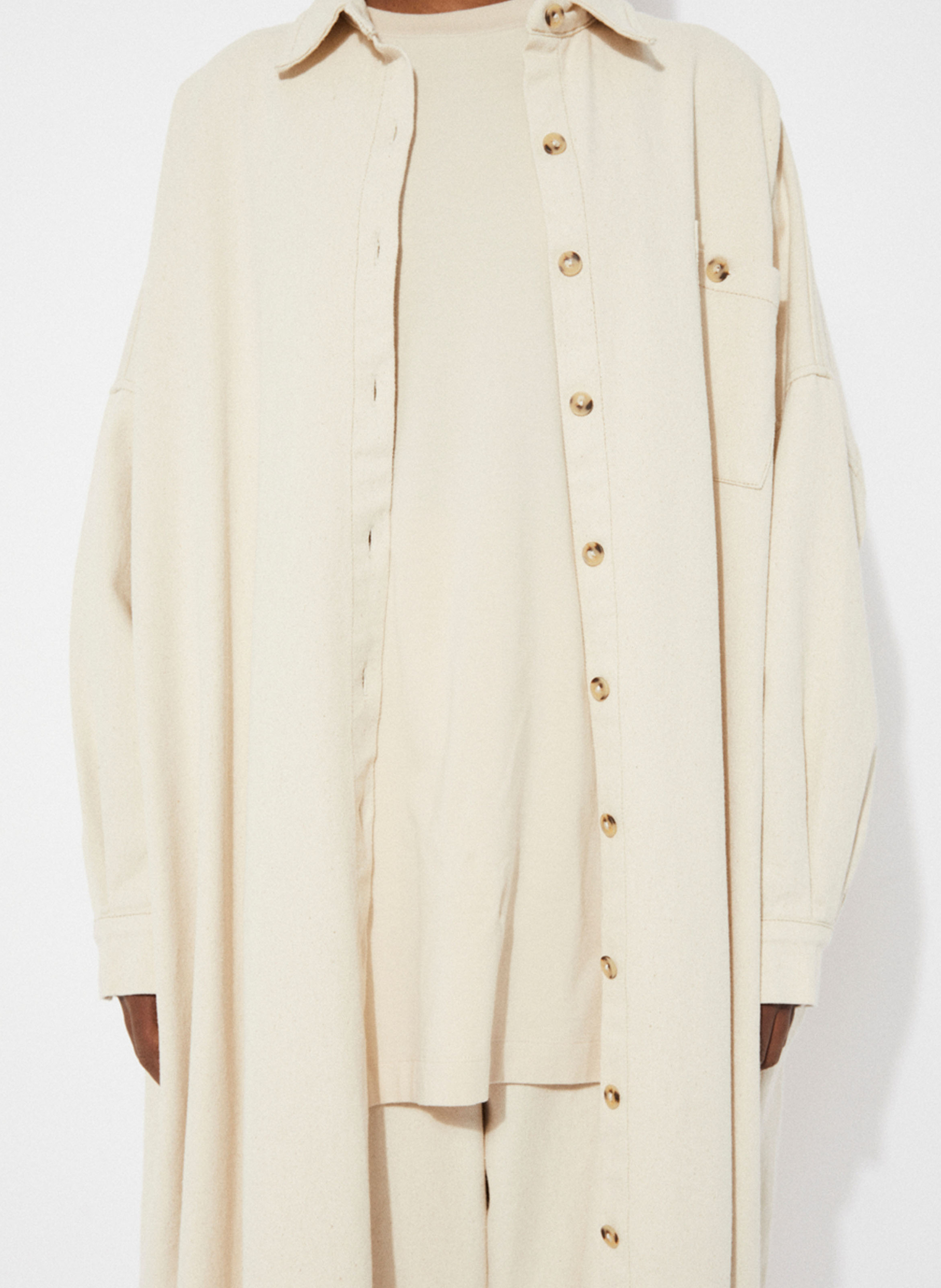 Robe chemise midi en coton RITA ROW Blanc