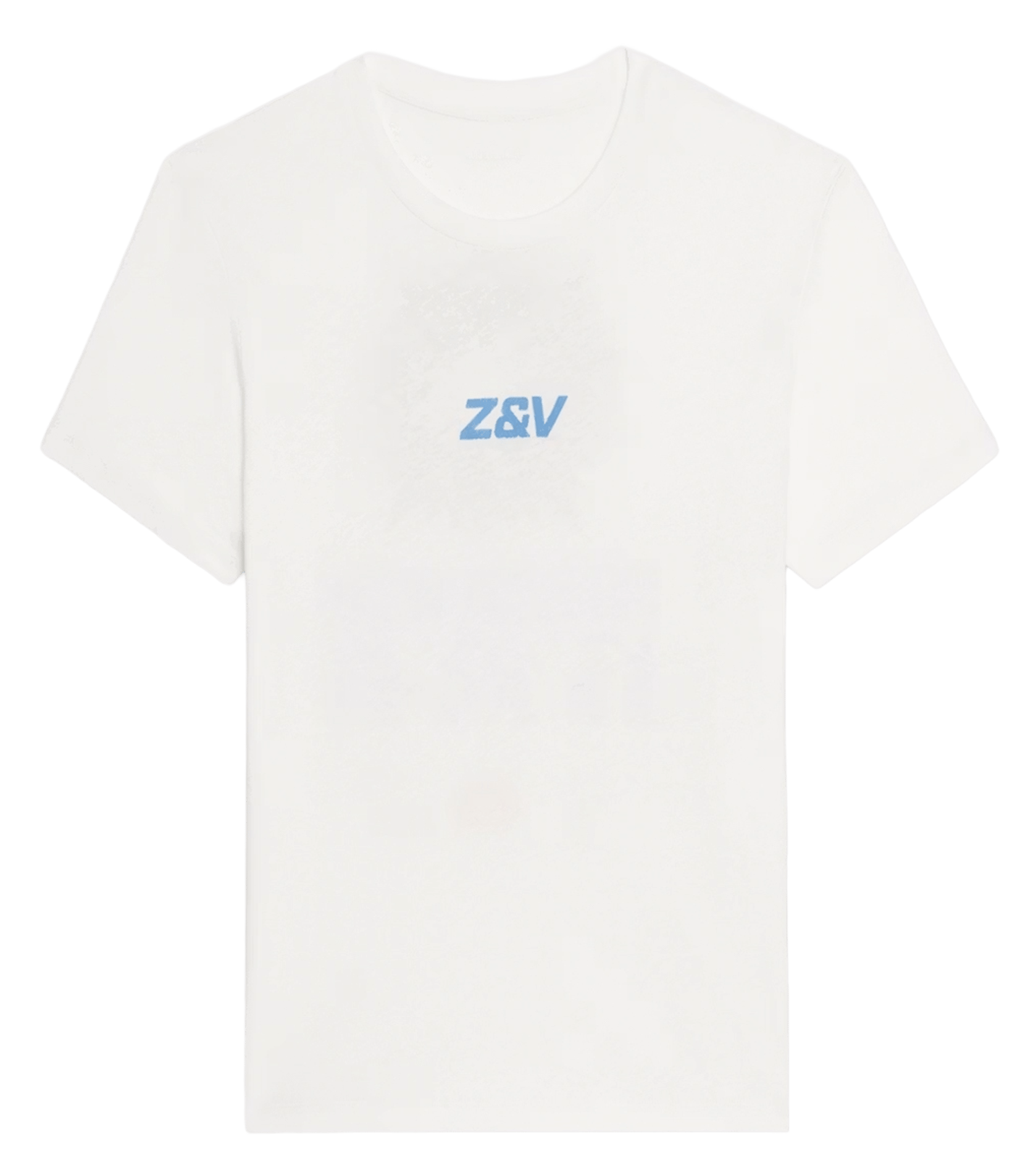 Tee-shirt droit col rond en coton et lin ZADIG&VOLTAIRE Blanc