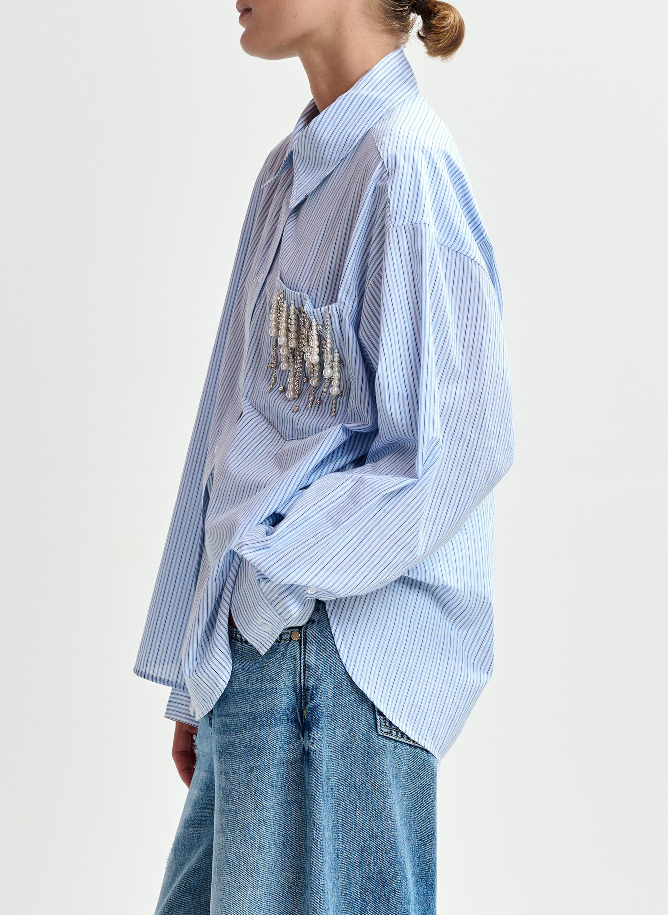 Blouse met klassieke kraag ESSENTIEL ANTWERP Blauw