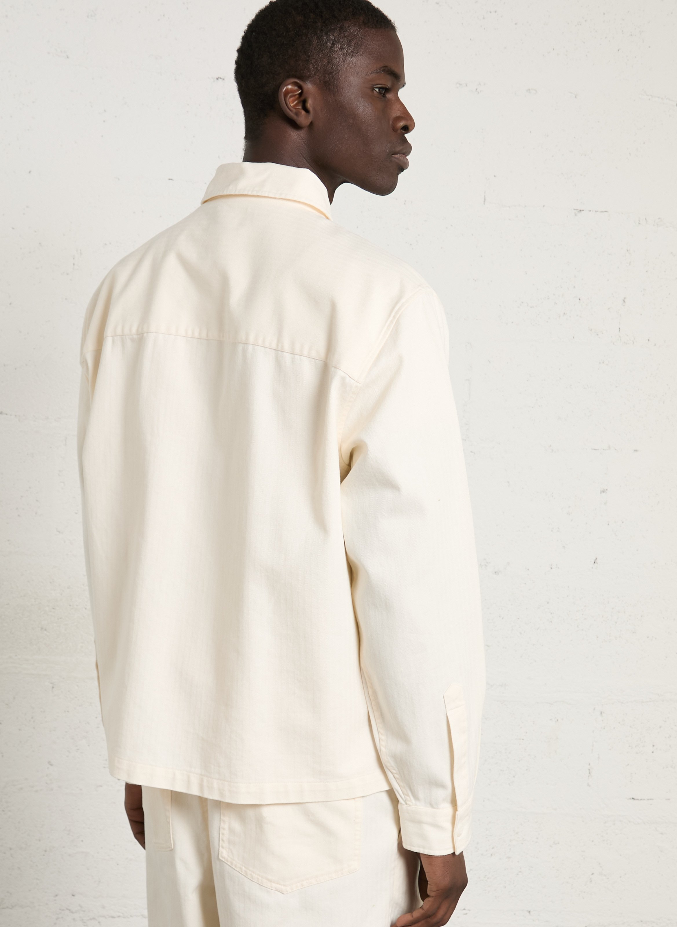 Chemise droite unie en coton FARAH Blanc