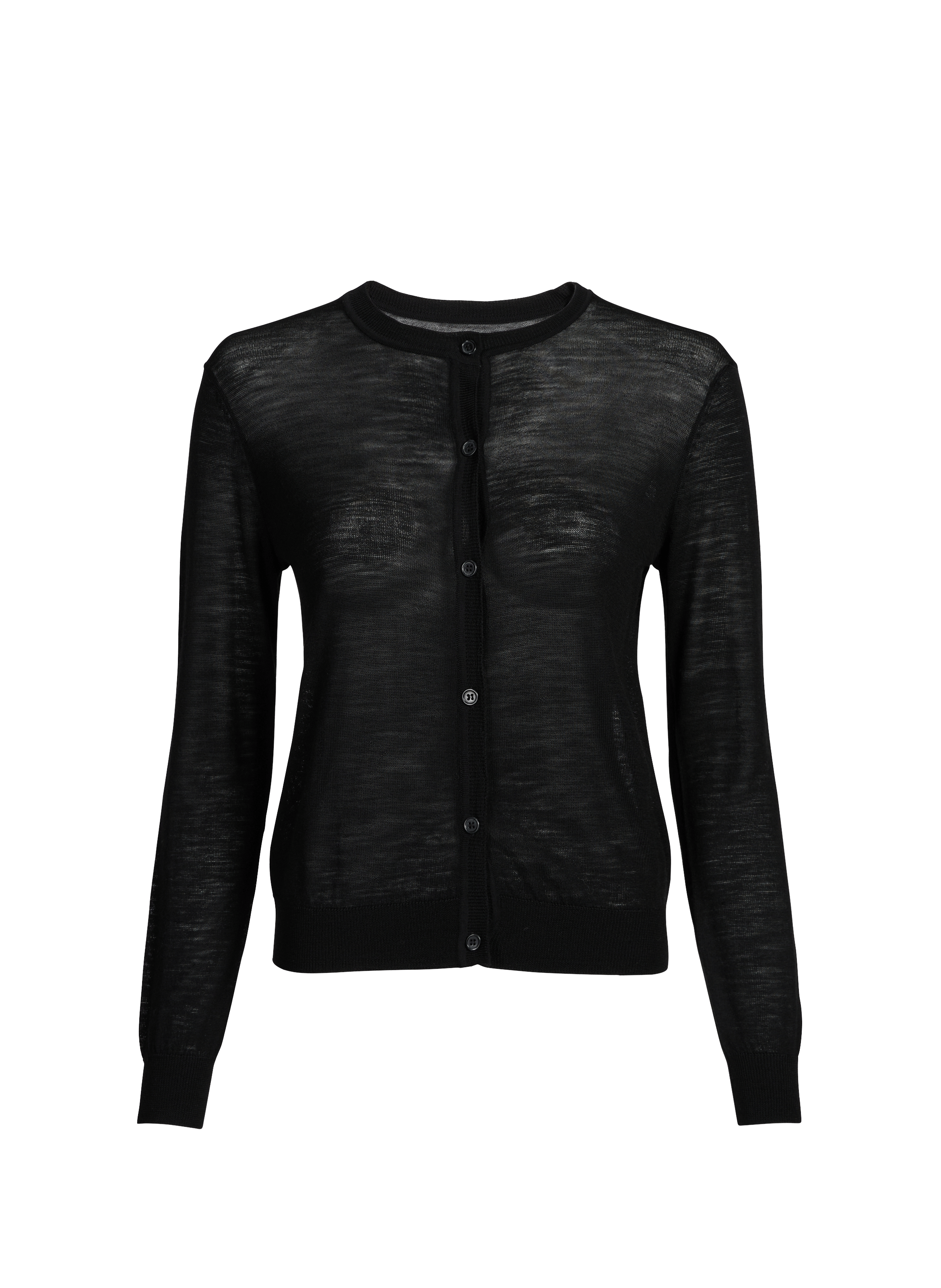 Cardigan col rond en laine SAISON 1865 Noir