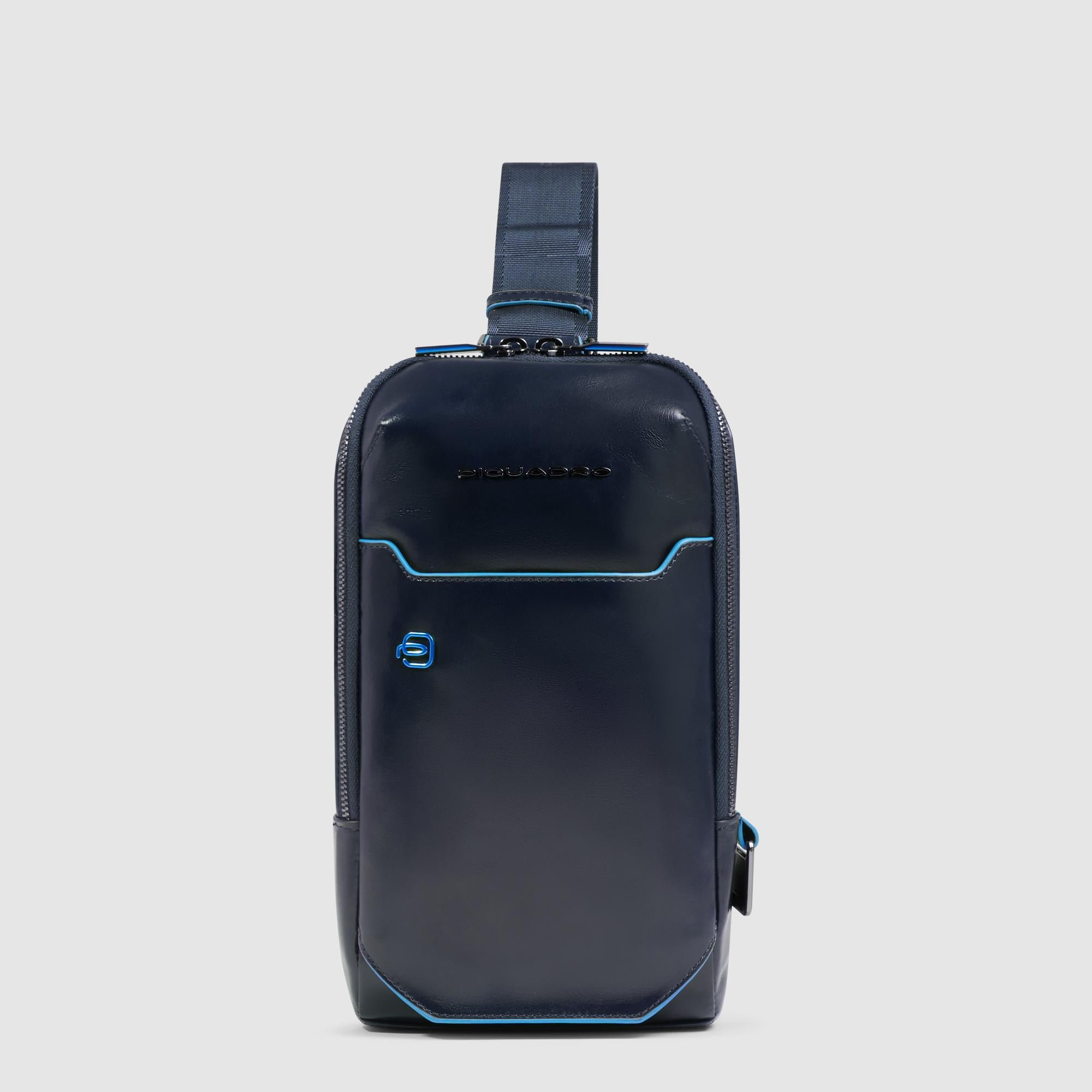 Customizable leather chest bag for iPad® mini Blue