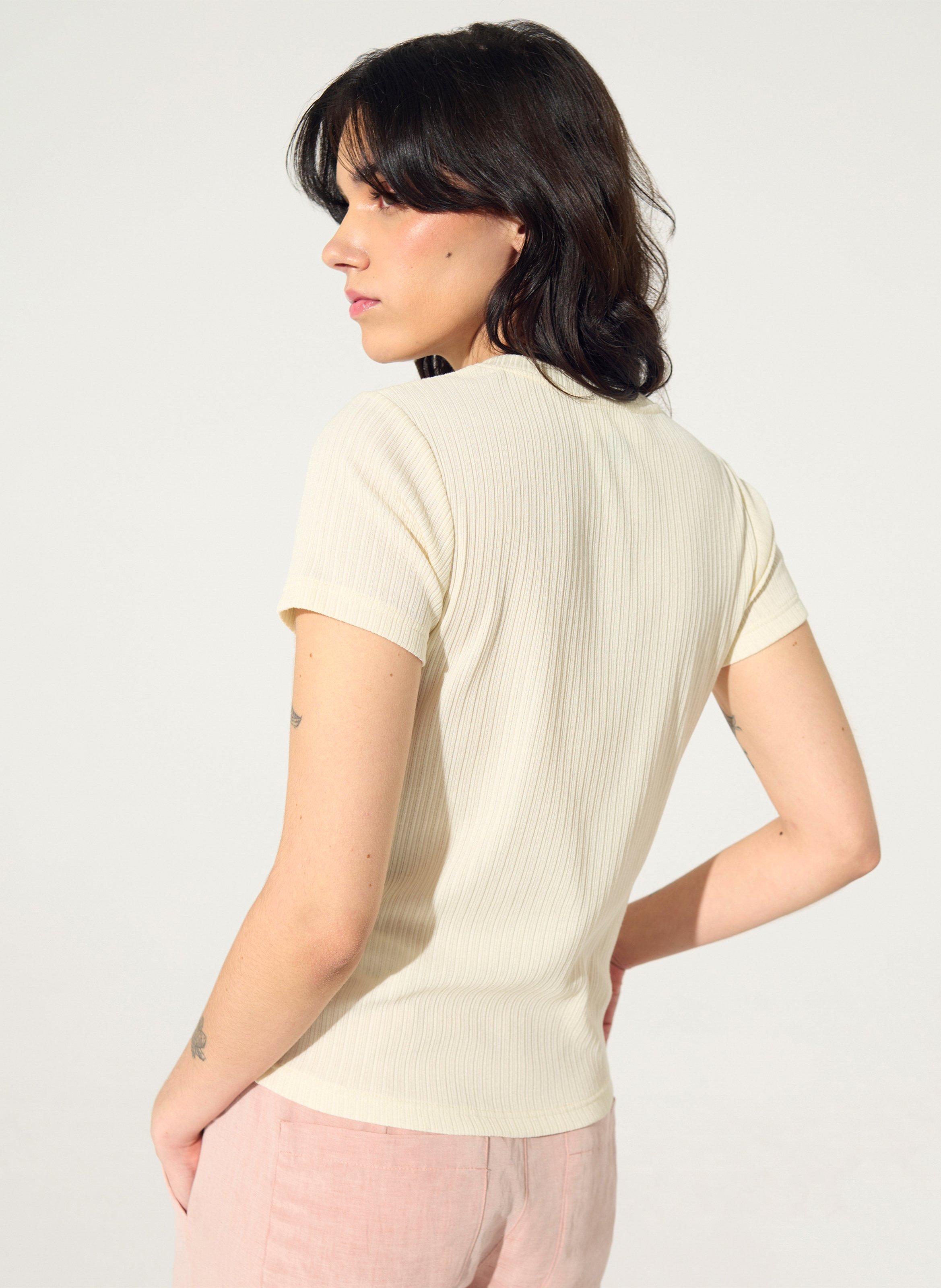 Tee-shirt en coton mélangé COTELAC ACOTE Blanc