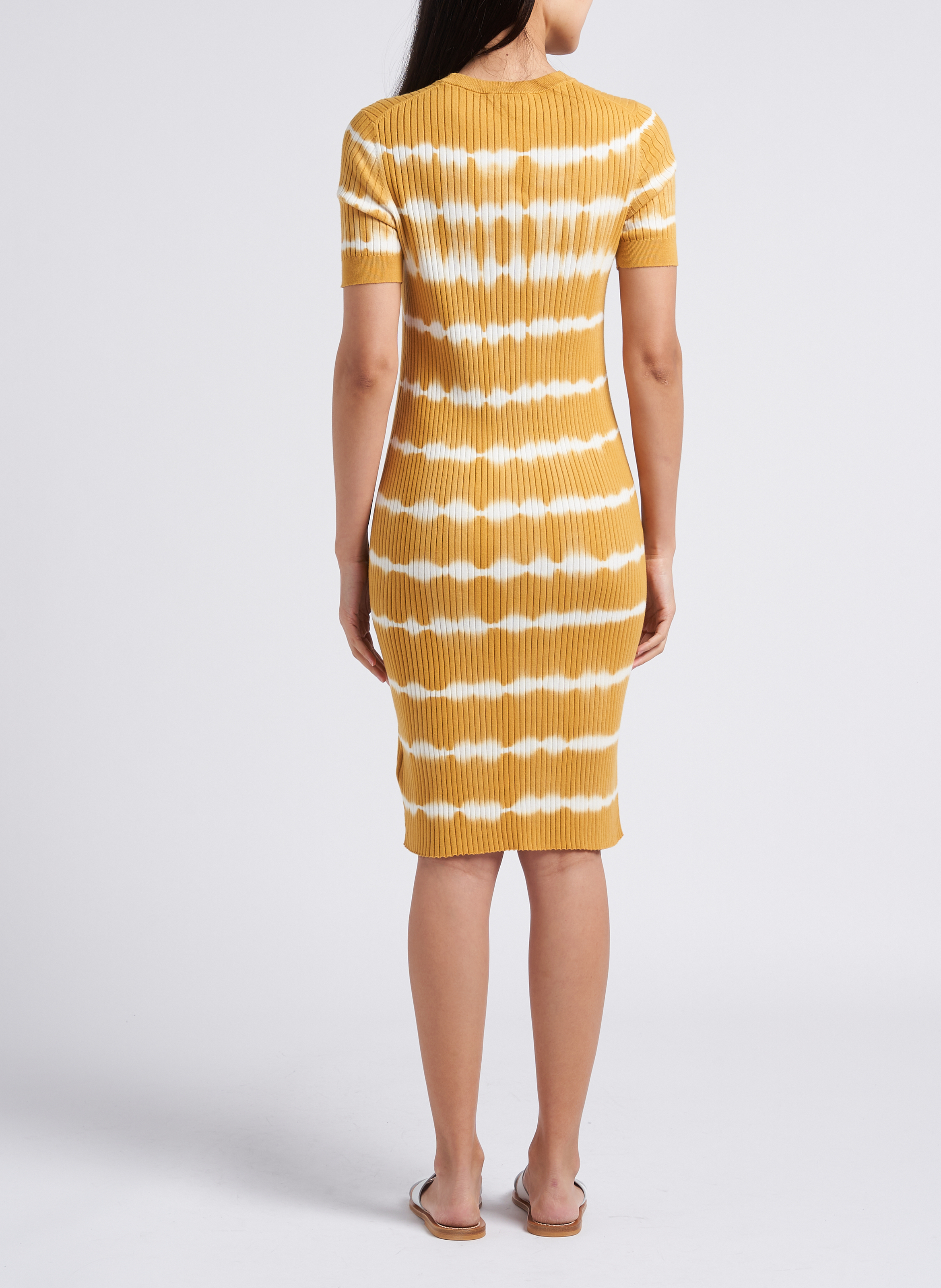 Midikleid aus Bio-Baumwolle mit Rundhalsausschnitt in Batik-Optik PAUL SMITH Gelb