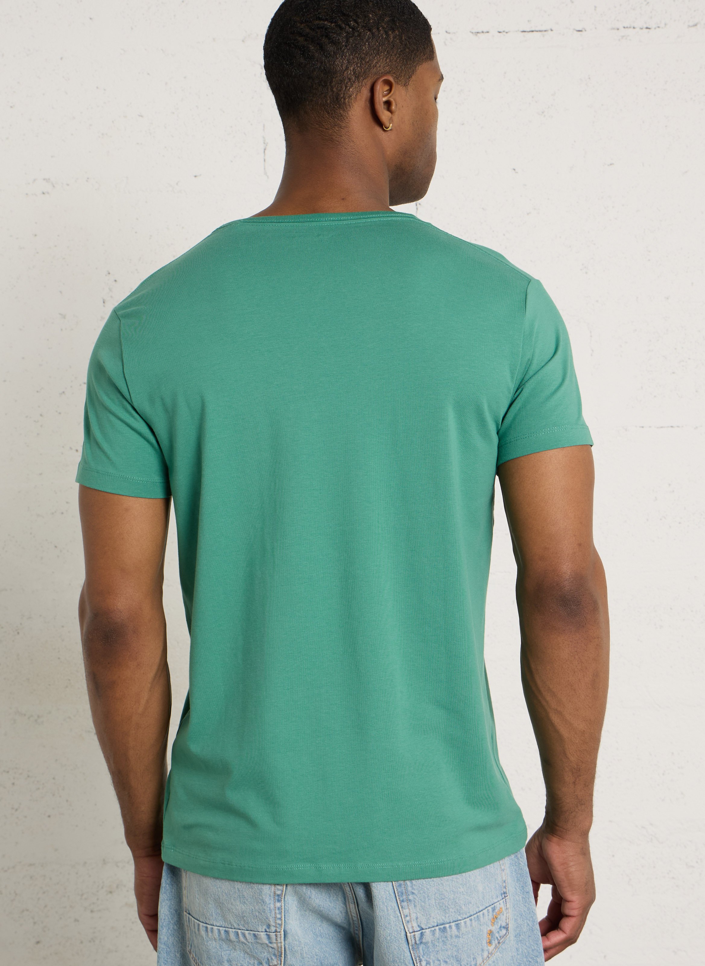 Tee-shirt col rond en coton mélangé PEPE JEANS Vert